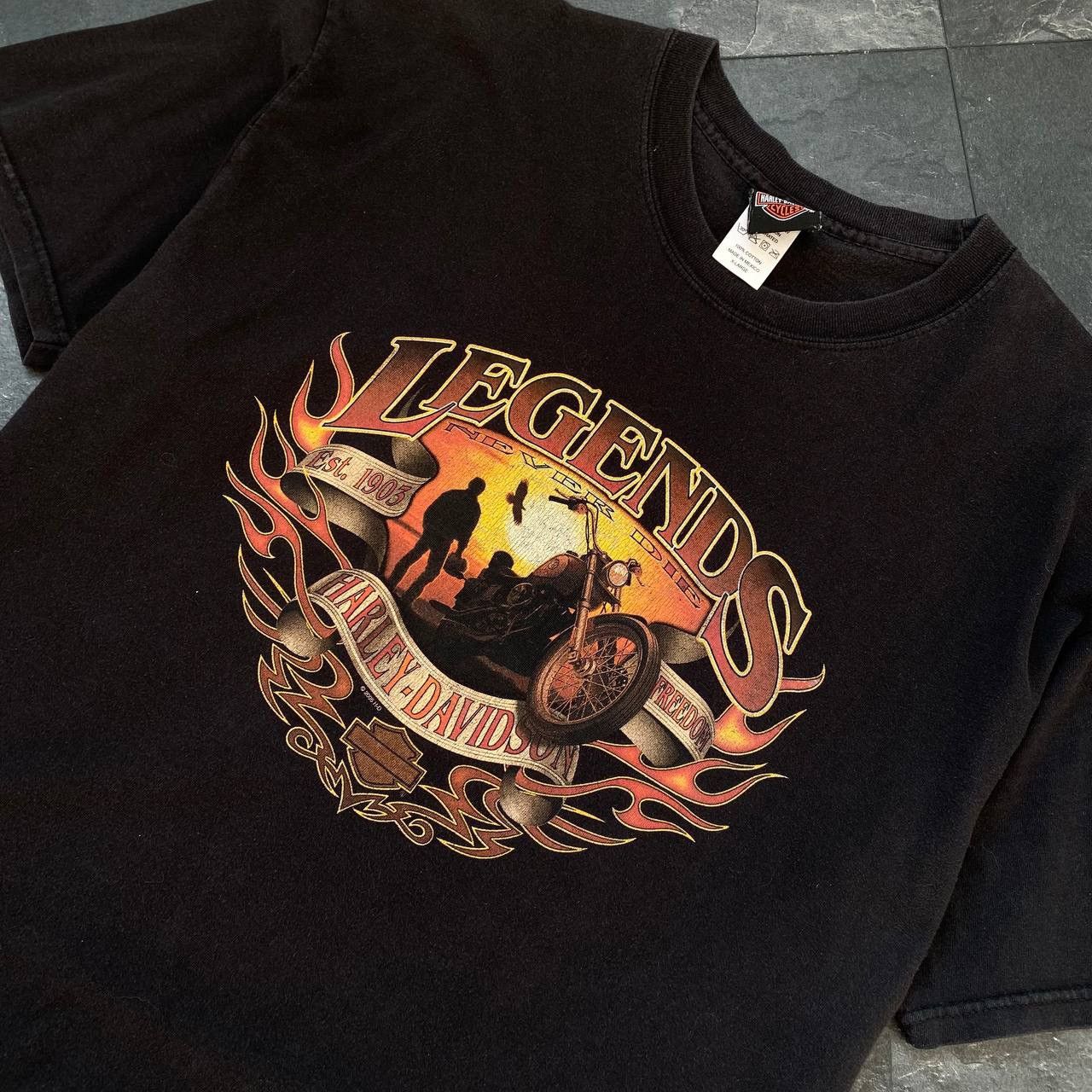 Harley Davidson × Vintage Vintage Harley Davidson big logo legends tee shirt Size US XL / EU 56 / 4 - 2 Thumbnail