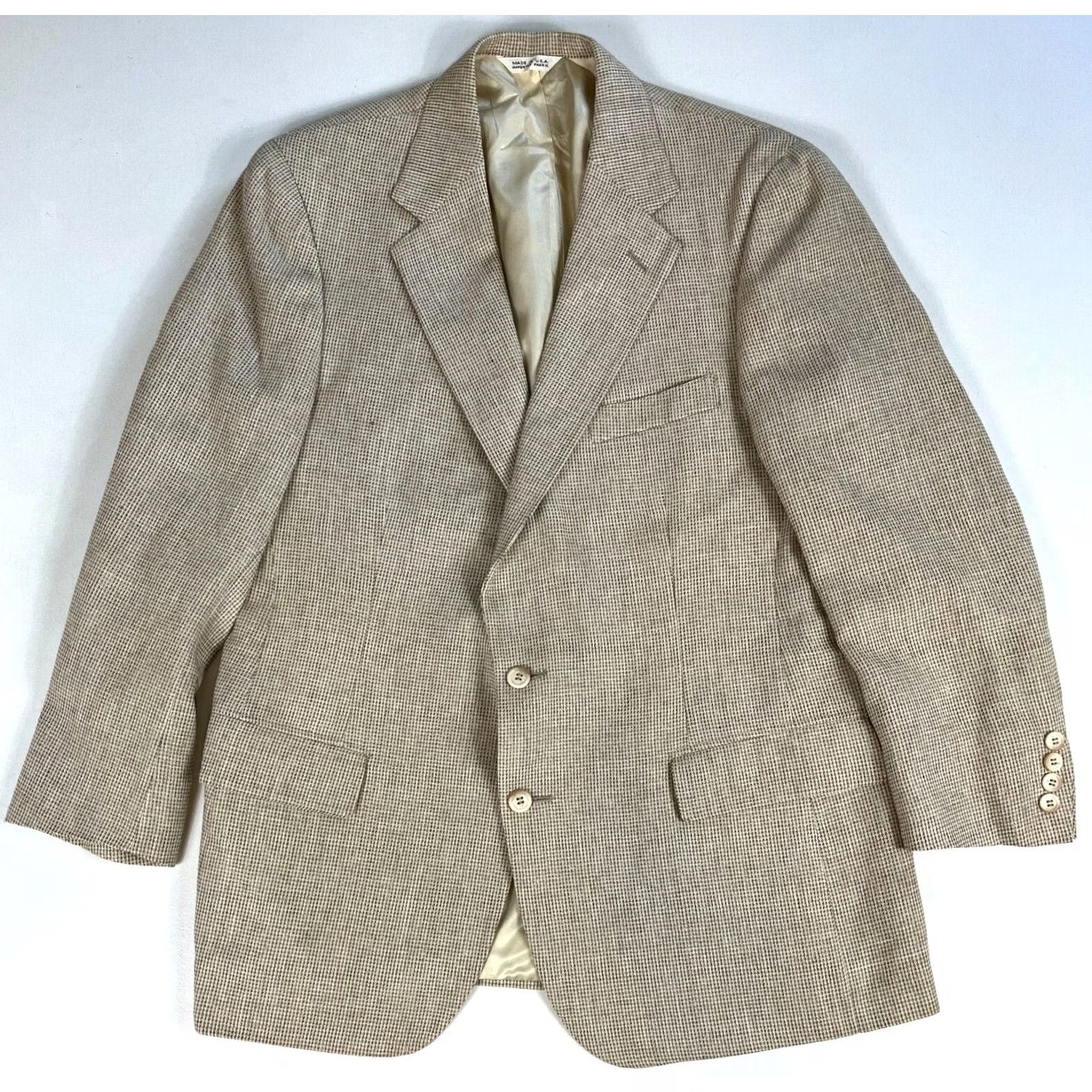Ralph Lauren VINTAGE Ralph Lauren Blazer Wool Tweed Jacket Mens 42 Beige University Club 90s Classic Designer Jacket Size US XL / EU 56 / 4 - 2 Thumbnail