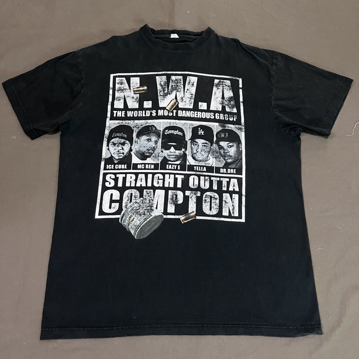 Rap Tees Vintage NWA IceCube MC Ren Eazy-E DJ Yella Dr. Dre FADED 2XL Size US XXL / EU 58 / 5 - 4 Thumbnail
