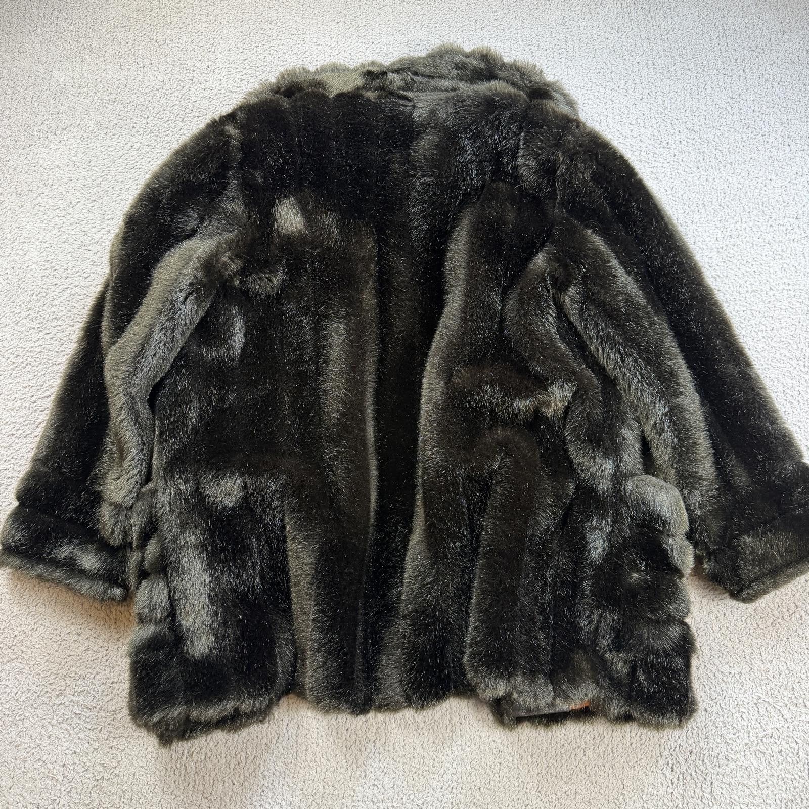 Matinique Vintage 90s Martique Faux Fur Coat Dark Brown Plush Jacket Size M / US 6-8 / IT 42-44 - 2 Thumbnail