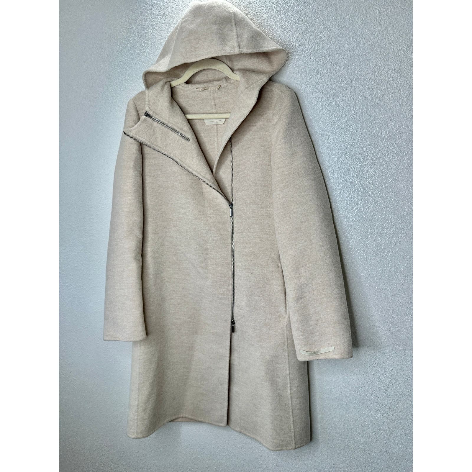 Max Mara S Max Mara Tan Long Sleeve Zip Hooded Wool Angora Shacket 8 Size M / US 6-8 / IT 42-44 - 8 Thumbnail
