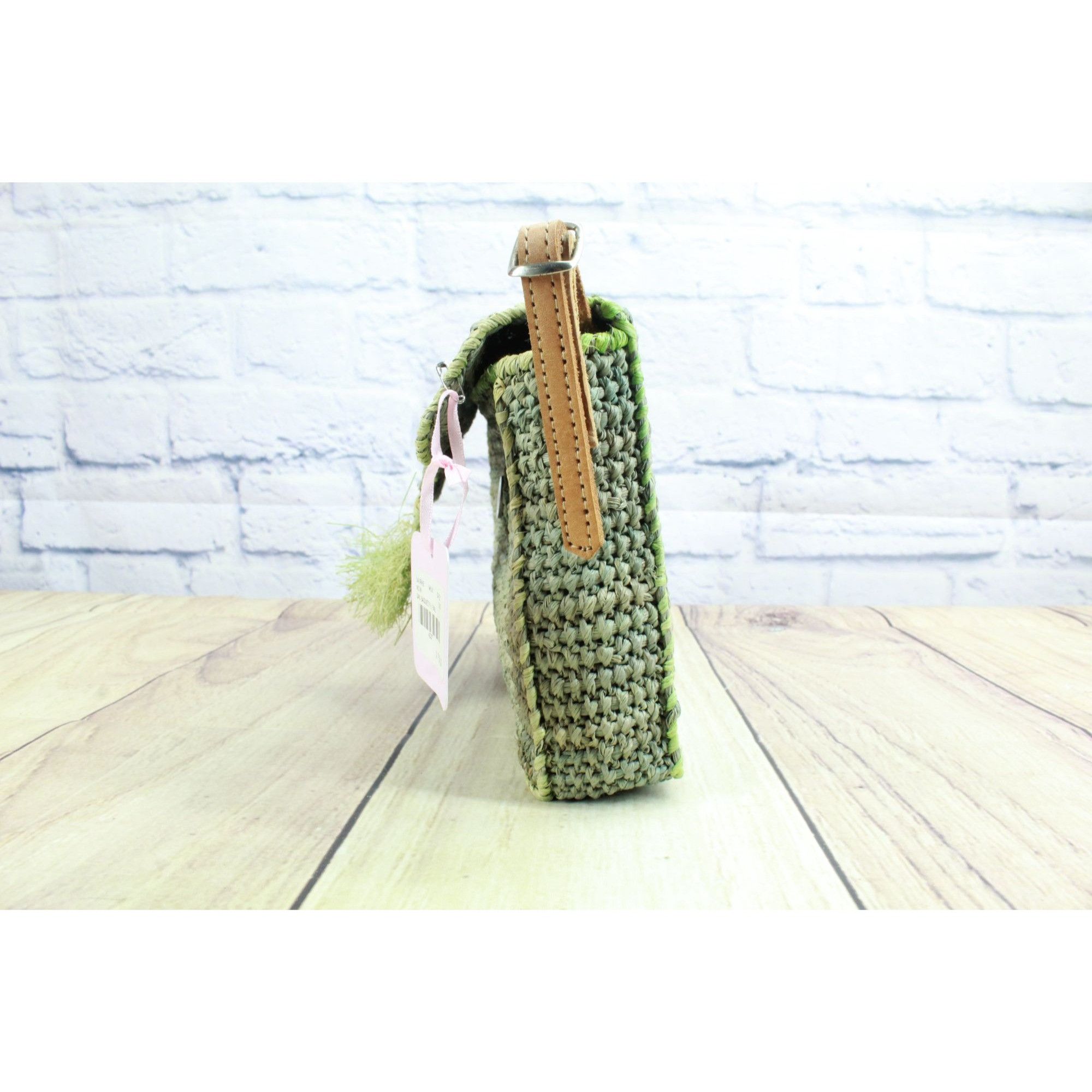 Other Laurence Heller Women's Raffia Crochet Crossbody Bag Green Size ONE SIZE - 5 Thumbnail
