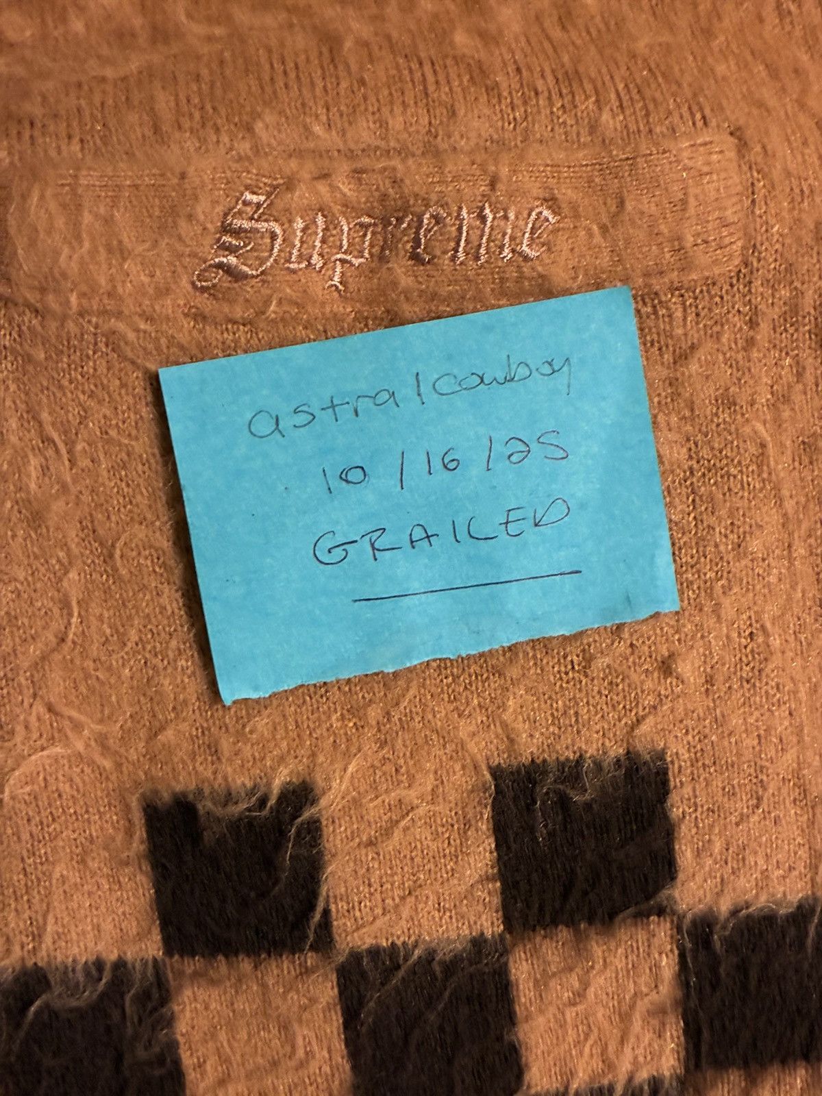 Supreme Supreme Checkered Mohair Cardigan Size US L / EU 52-54 / 3 - 4 Thumbnail