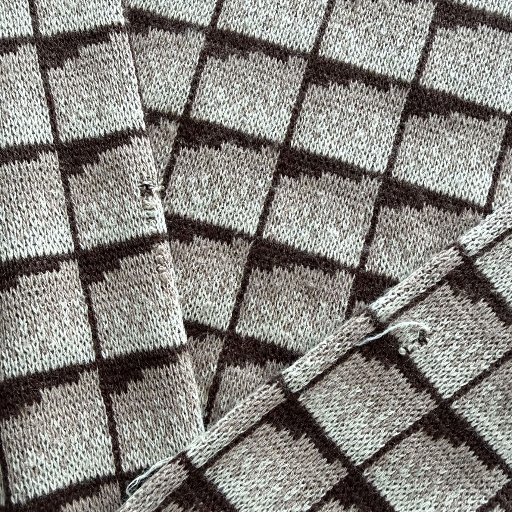 Vintage VINTAGE Hammond Bay Mens XL Beige Brown Check Crewneck Pullover Knit Sweater Skein-Friendly Casual Winter Regular Fit Size US XL / EU 56 / 4 - 6 Thumbnail