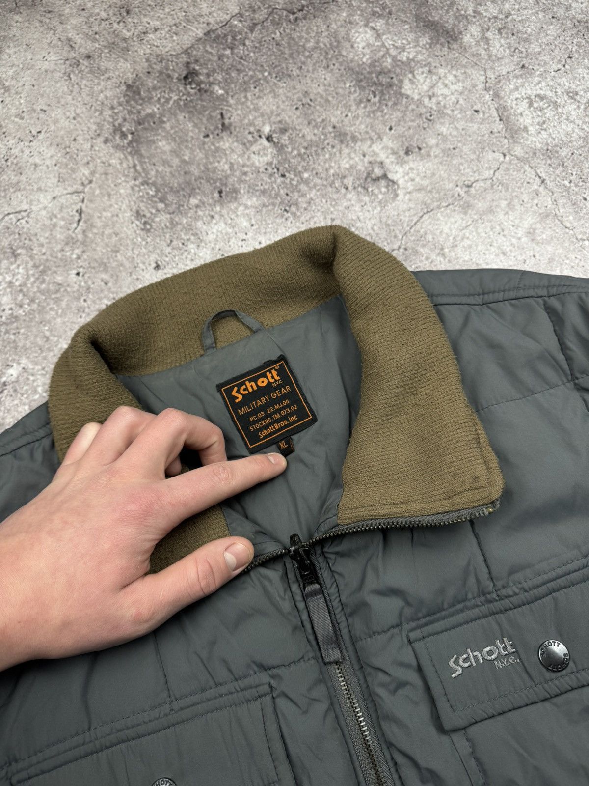 Schott Vintage SCHOTT Y2K Quilted Long Jacket Bomber Flight Militar Size US XL / EU 56 / 4 - 4 Thumbnail