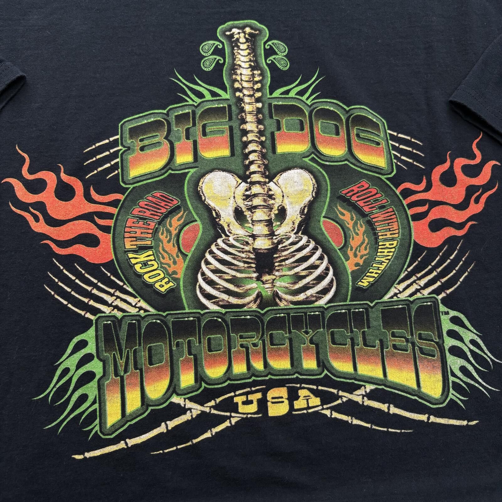 Anvil Vintage Y2K Big Dog Motorcycles Flames Bones Grunge Shirt Size US XL / EU 56 / 4 - 6 Thumbnail