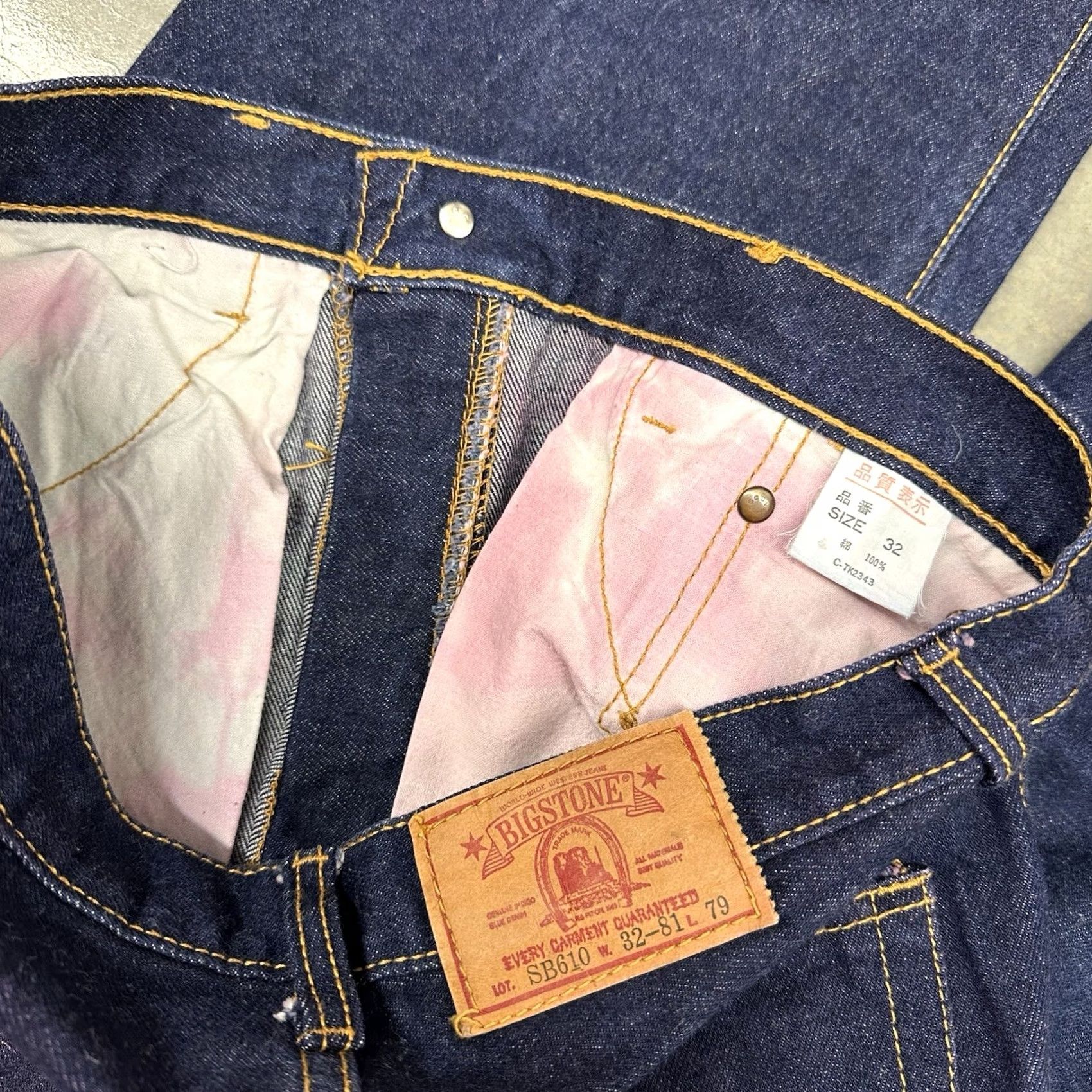 Denime VINTAGE 80s Big Stone SB610 Denim Jeans 30 x 30 Men Blue Indigo Cotton Denim Straight 80s Southwestern Classic Mens Size US 30 / EU 46 - 4 Thumbnail