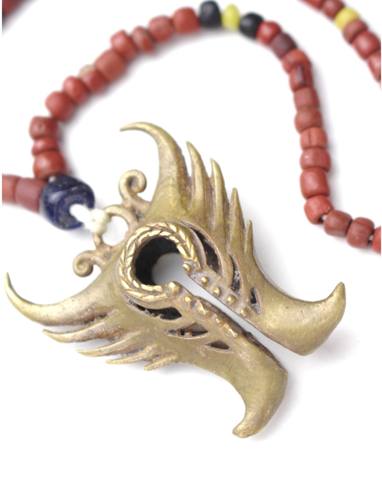 Vintage 1970S SUMBA MAMULI NECKLACE – BRONZE TALISMAN WITH RED CORAL Size ONE SIZE - 5 Thumbnail