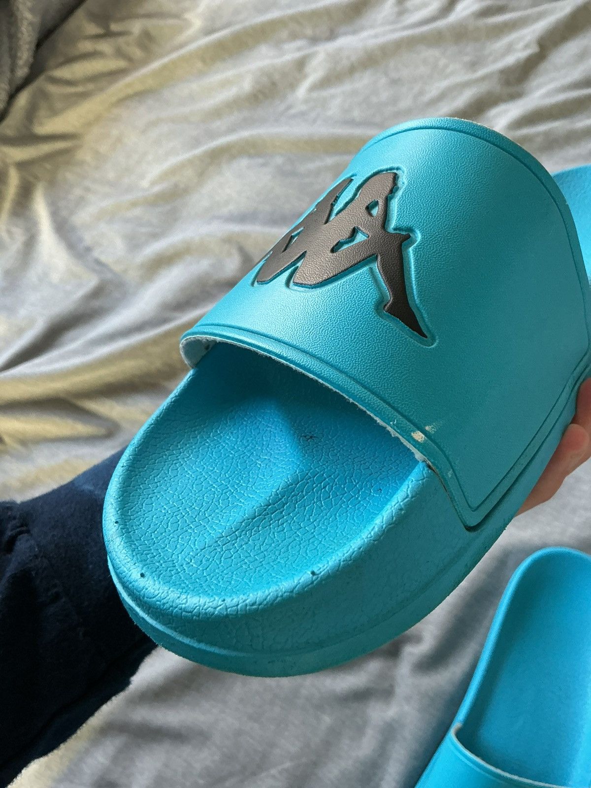 Kappa Kappa All Blue with Logo Slides Size Adult Mens 45 (11-11.5) Size US 11 / EU 44 - 5 Thumbnail