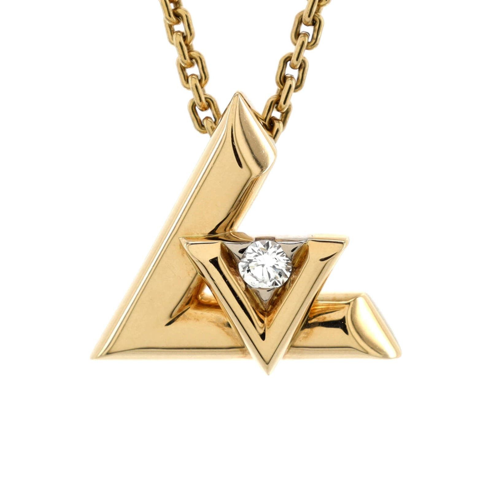 image of Louis Vuitton Lv Volt One Pendant Necklace 18K Yellow Gold With Diamond, Women's