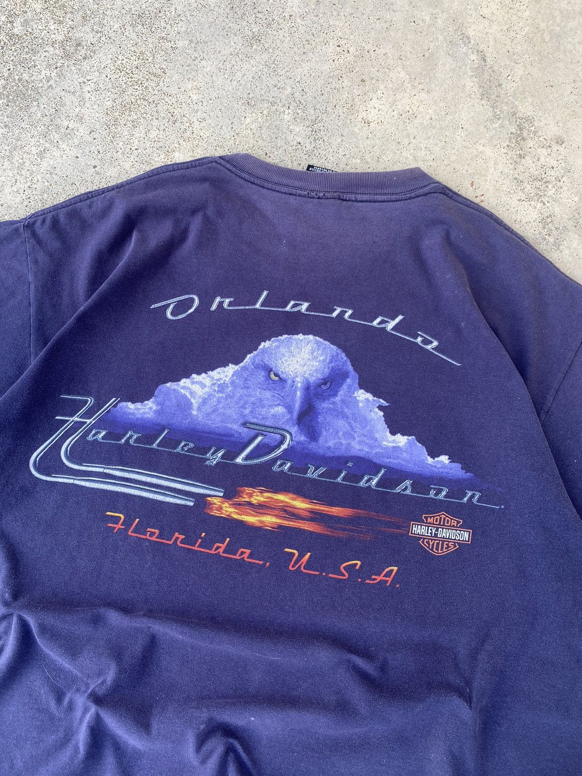 Harley Davidson Faded Harley Davidson Flamed Eagle Tshirt Size US L / EU 52-54 / 3 - 5 Thumbnail