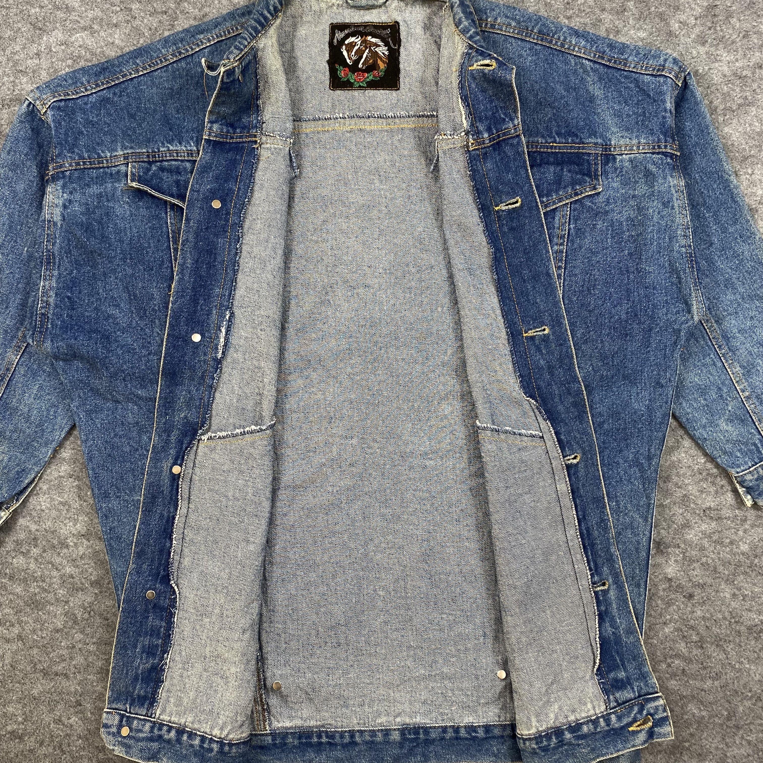Vintage Vintage 90s American Beauties Horse Embroidery Denim-J647 Size US L / EU 52-54 / 3 - 3 Thumbnail