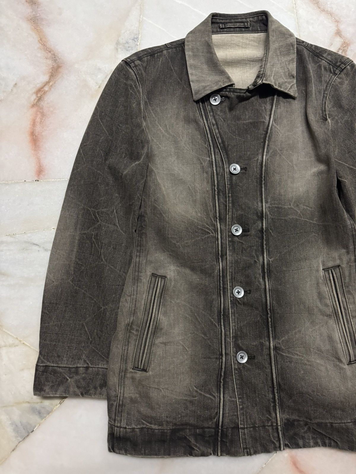 JUN MEN 💥INSANE💥VINTAGE 90s JUNMEN MUDWASH CLAWMARK DENIM JACKET Size US S / EU 44-46 / 1 - 7 Thumbnail