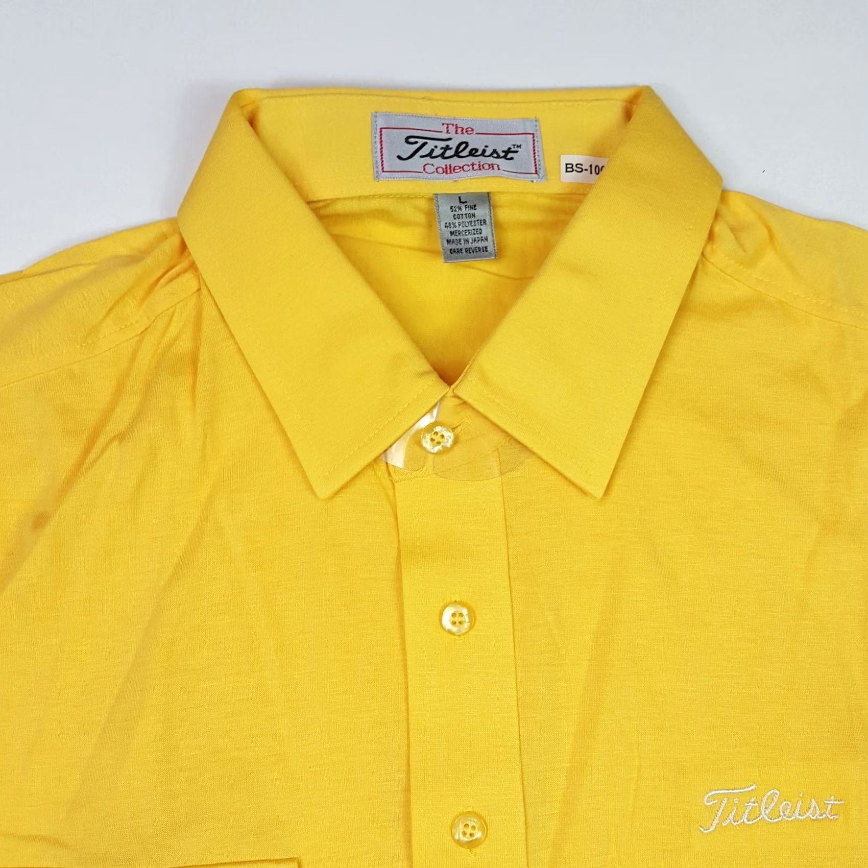 Titleist Titleist Golf Polo Shirt Short Sleeve Yellow Mens L Pullover Collar Polo Shirt Size 42R - 3 Thumbnail