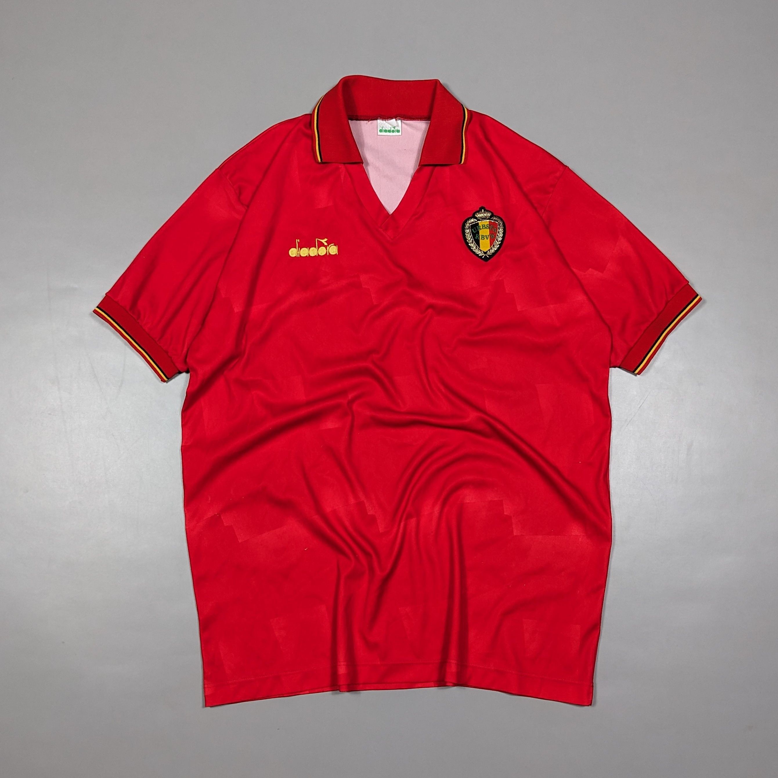 image of Diadora x Soccer Jersey Vintage Belguim Jersey Season 1992 in Red, Men's (Size XL)