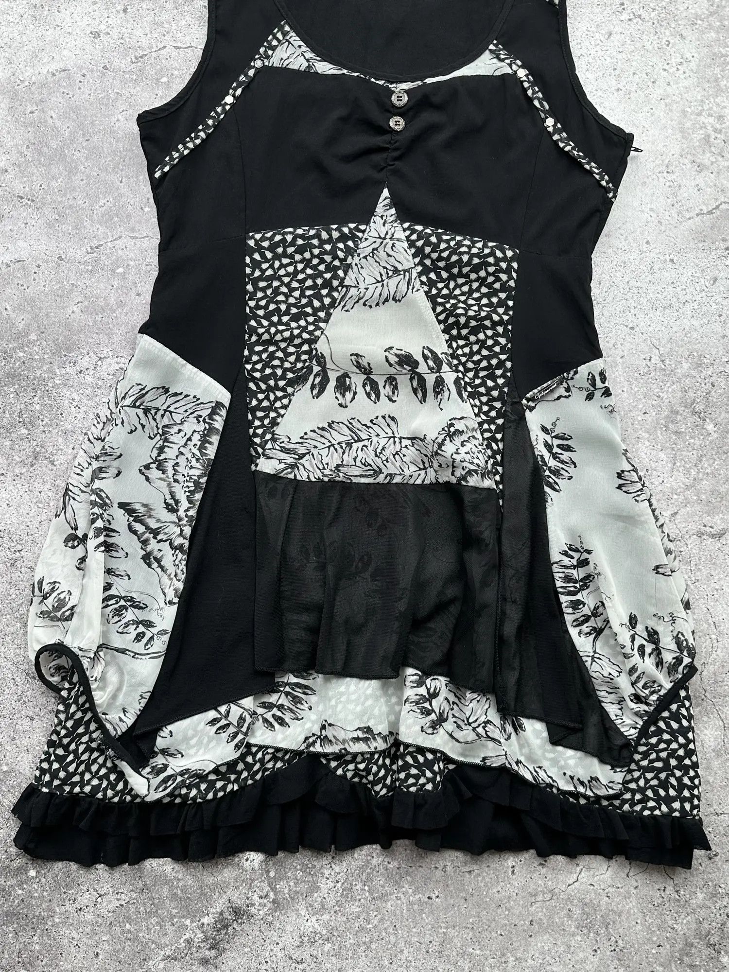 Japanese Brand Vintage Flare Printed Dress C201(V339)(E8) Size M / US 6-8 / IT 42-44 - 3 Thumbnail