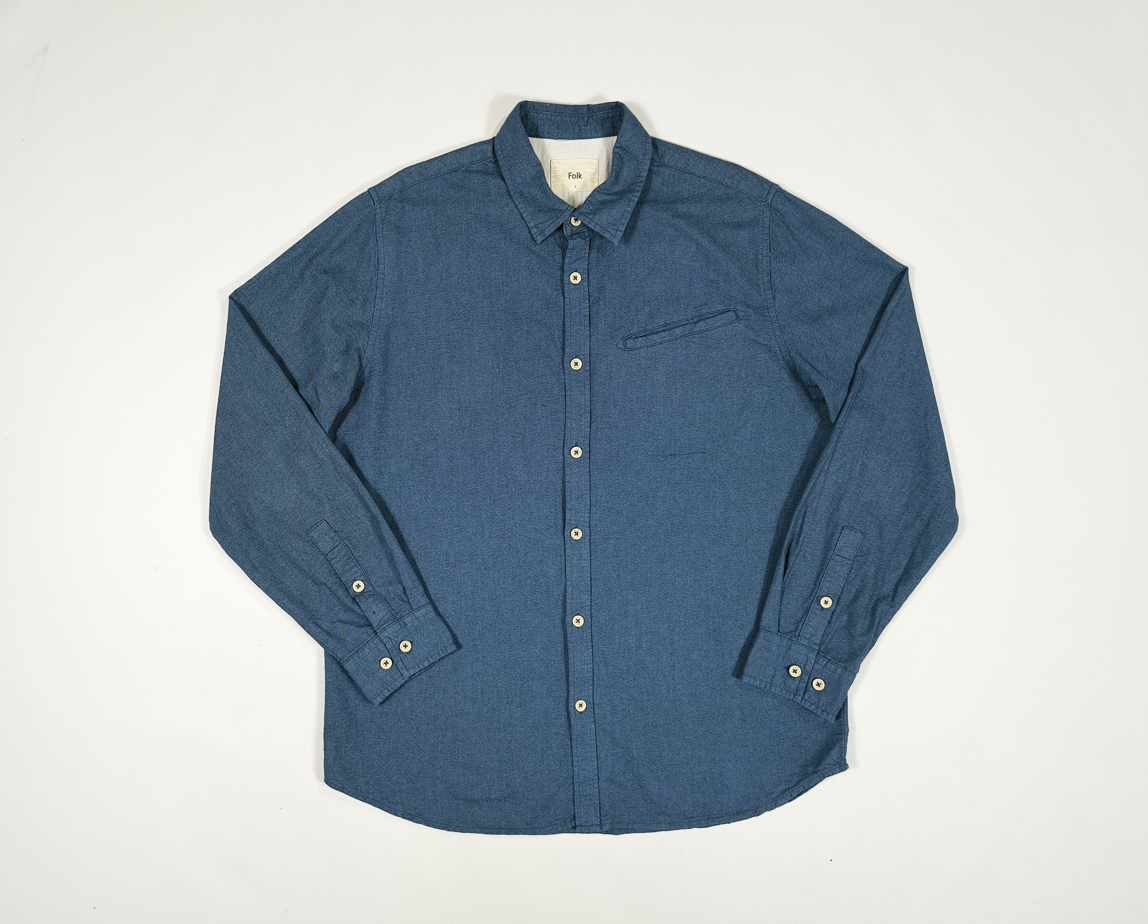 Folk Folk Blue Cotton Pocket Shirt Size 4 L Size US L / EU 52-54 / 3 - 1 Thumbnail