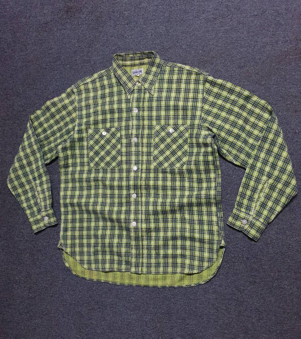 Sugar Cane 💥Sugarcane green colour checkered japan shirt Size US L / EU 52-54 / 3 - 5 Thumbnail