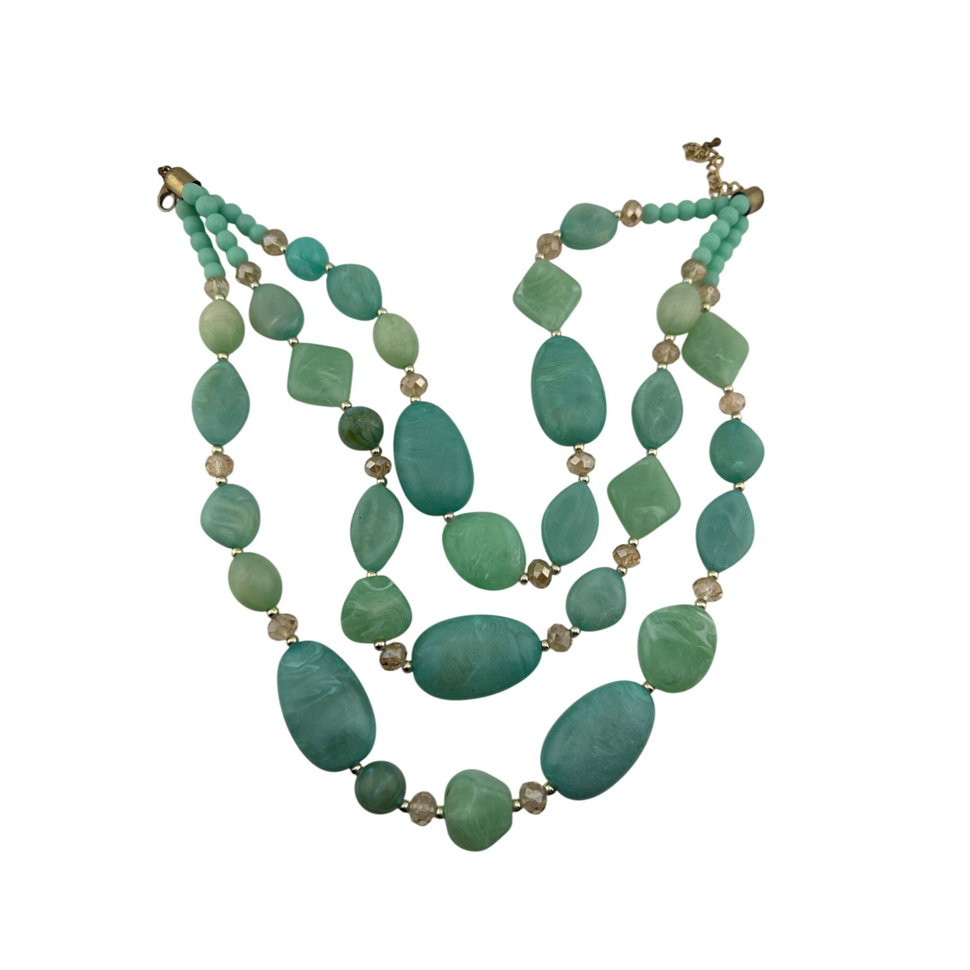Other Vintage Beautiful Women's Chunky Three Strand Beaded Necklac Size ONE SIZE - 3 Thumbnail