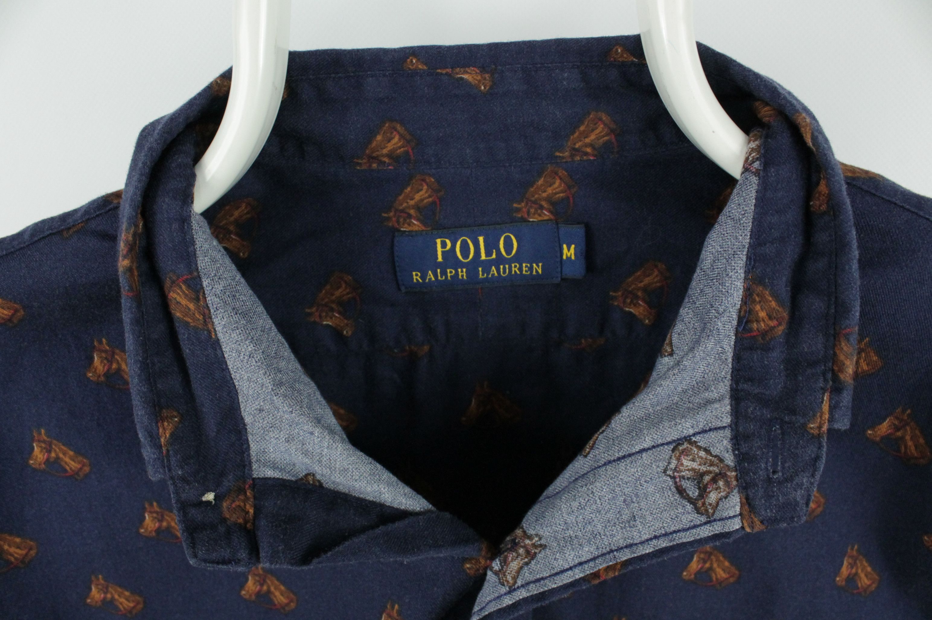 Polo Ralph Lauren × Ralph Lauren Polo Ralph Lauren Monogram Horse Blue Flannel Shirt Size US M / EU 48-50 / 2 - 3 Thumbnail