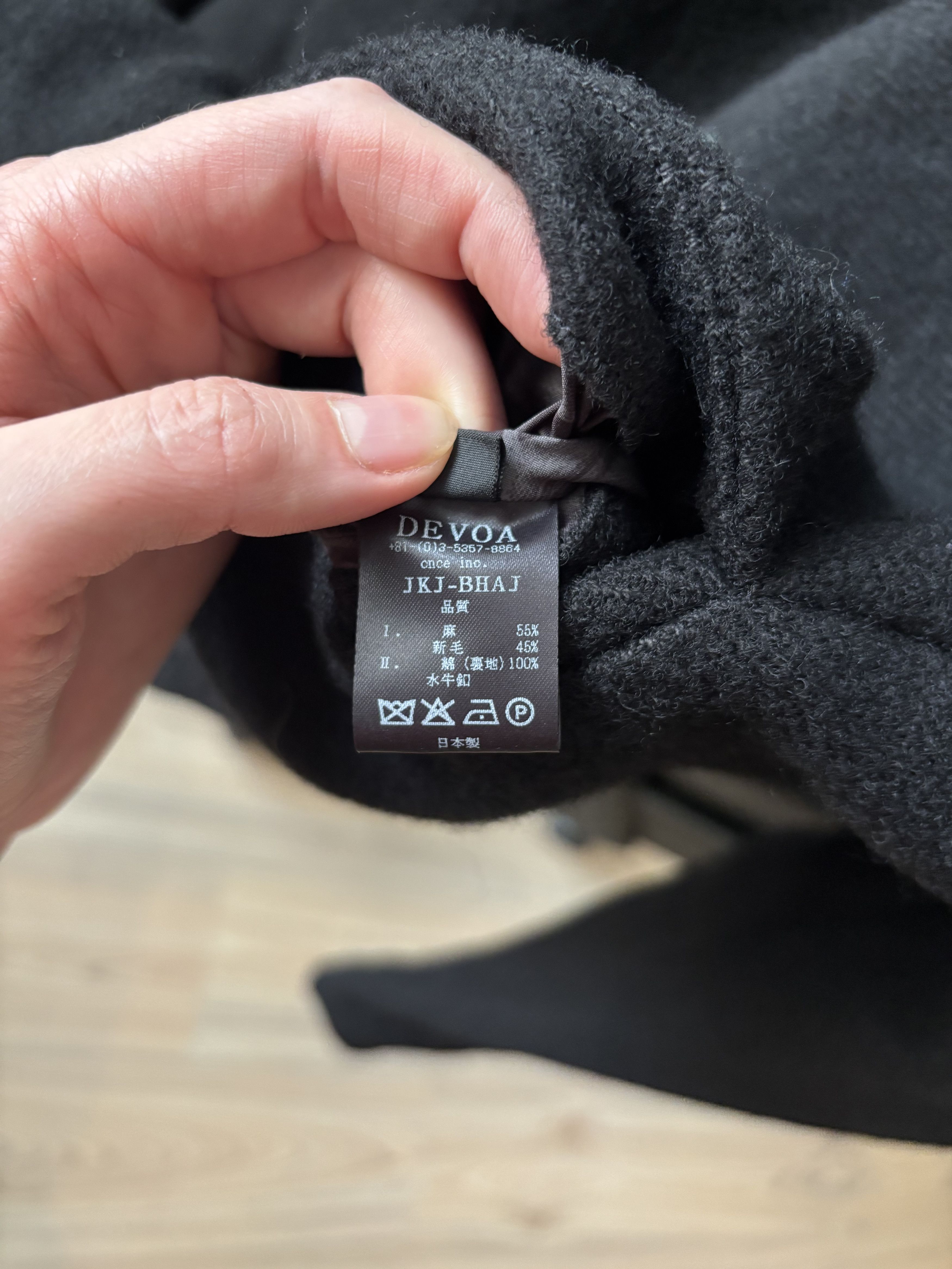 Devoa DEVOA Loose Fit Jacket Linen / Virgin Wool （BLACK） Size US L / EU 52-54 / 3 - 24 Thumbnail