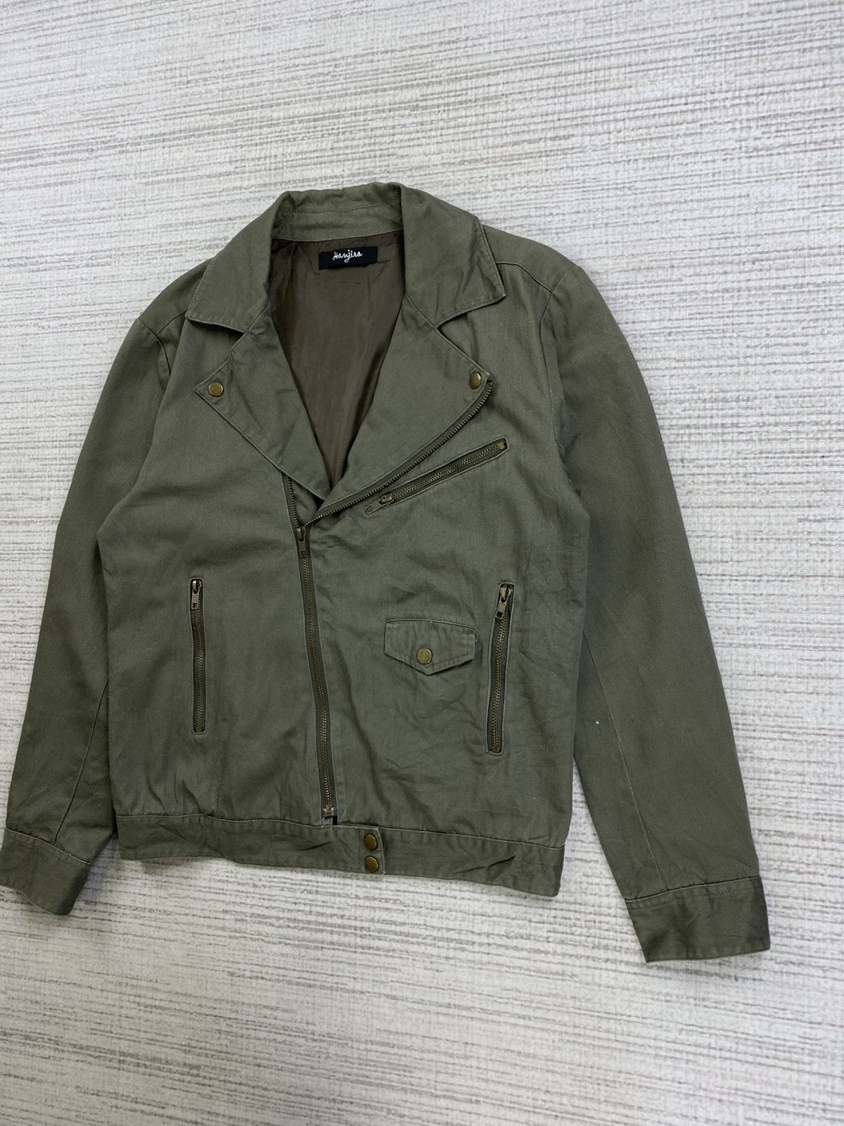 Japanese Brand × Le Grande Bleu (L.G.B.) × Vintage Vtg Japanese Brand Khaki Green Double Collar Cotton Jacket Size US M / EU 48-50 / 2 - 4 Thumbnail