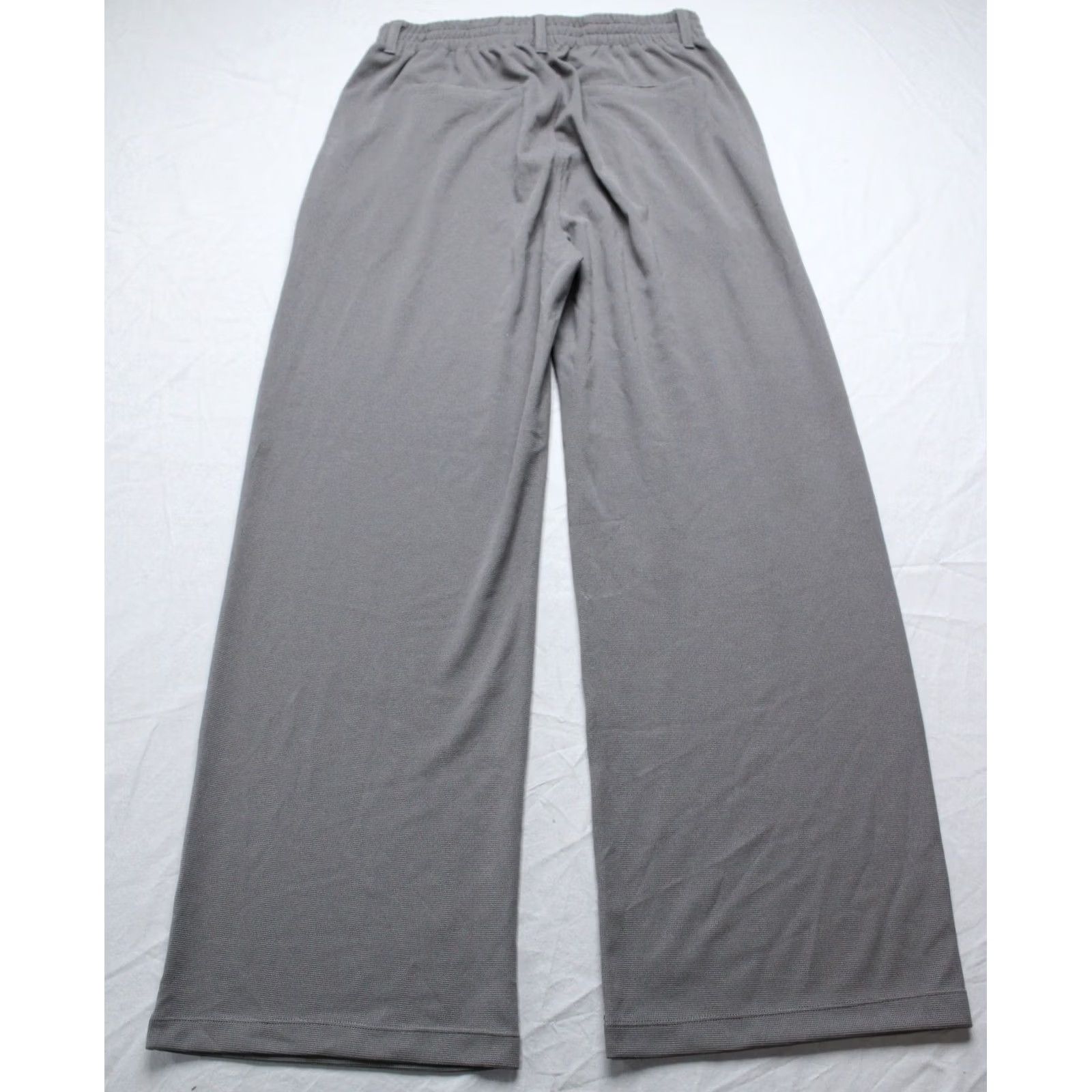 ASH Ewedoos Women's Pull On Waffle Texture Wide Leg Pants AP2 Mink Ash Medium NWT Japan? Size 32" / US 10 / IT 46 - 3 Thumbnail
