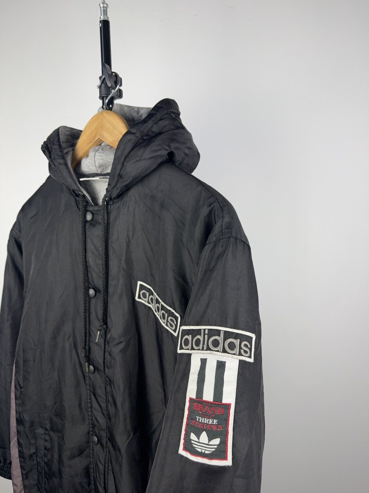Adidas Vintage Retro 90s Nylon jacket zip hood Size US S / EU 44-46 / 1 - 3 Thumbnail