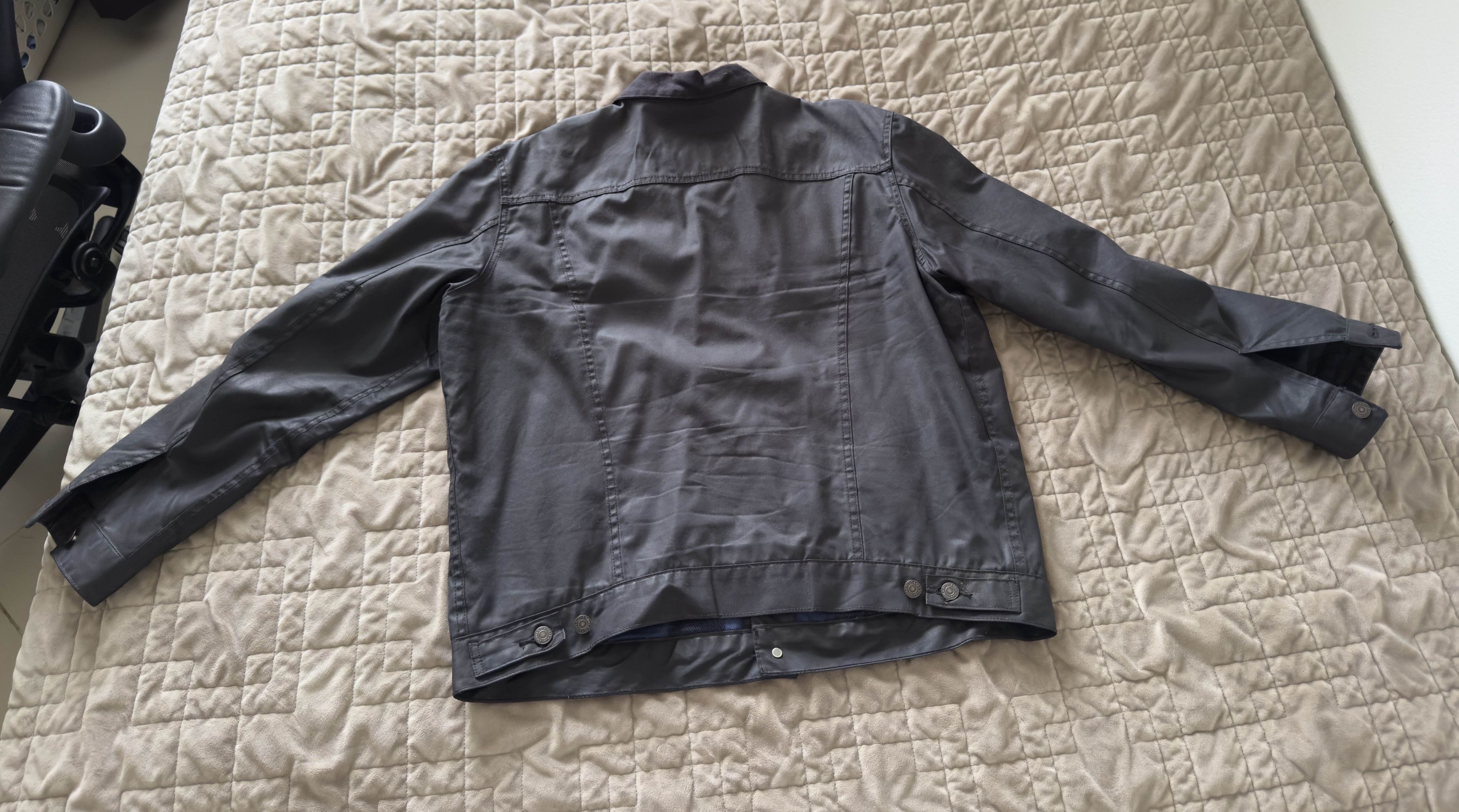 Levi's Levi's Black Waxed Denim Jacket Size US XXL / EU 58 / 5 - 2 Thumbnail