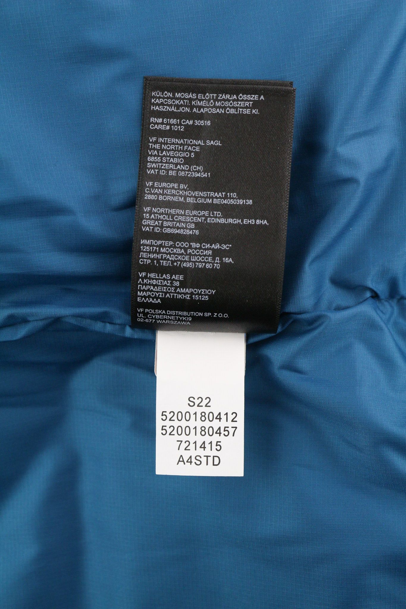 The North Face XS Blue Zip Insulation Hooded Lined Quilted Jacket 82586 Size US XS / EU 42 / 0 - 10 Thumbnail