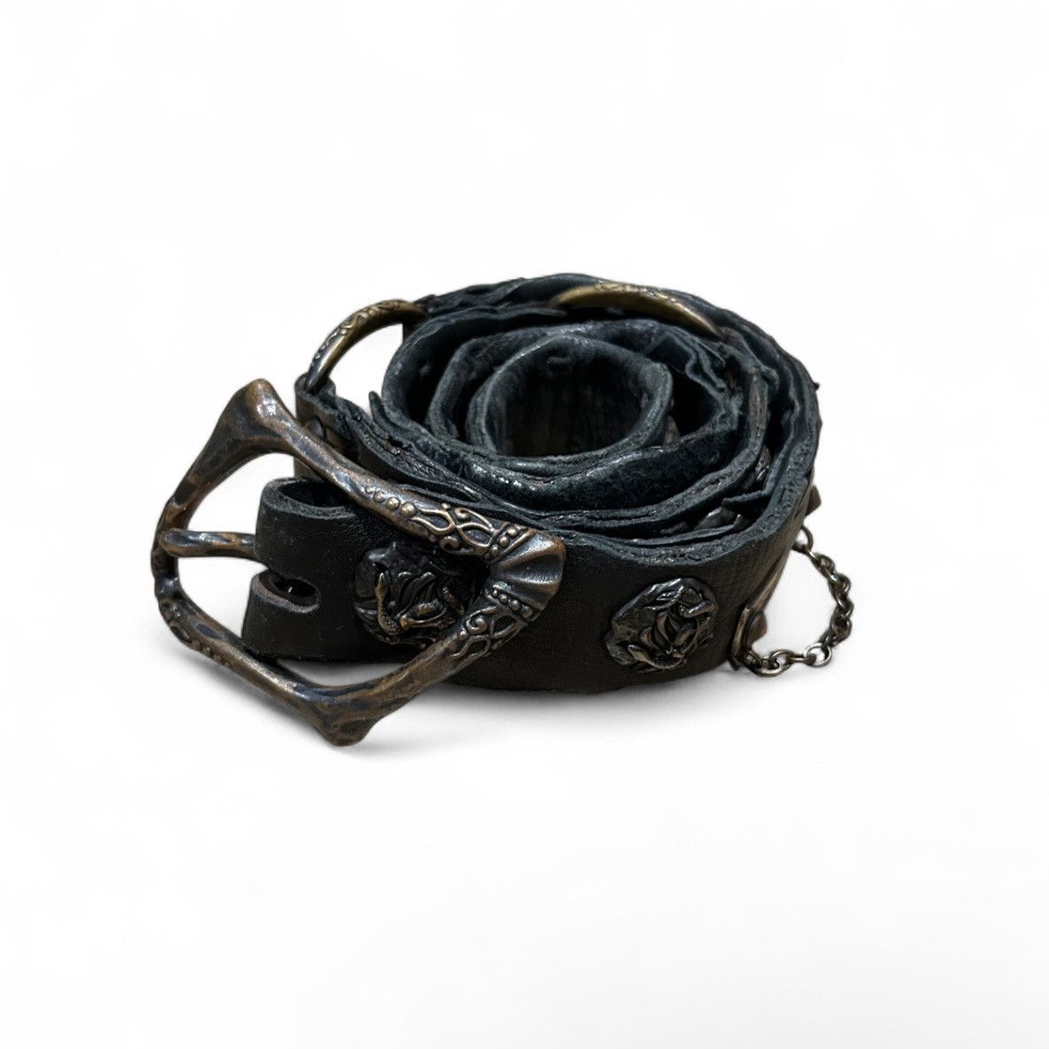 14th Addiction 14th Addiction Leather Stud Belt Size 32 - 2 Thumbnail