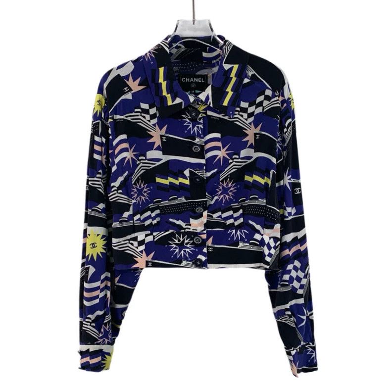 Chanel Chanel Multi-color geometric pattern printed mulberry silk Size XS / US 0-2 / IT 36-38 - 1 Thumbnail