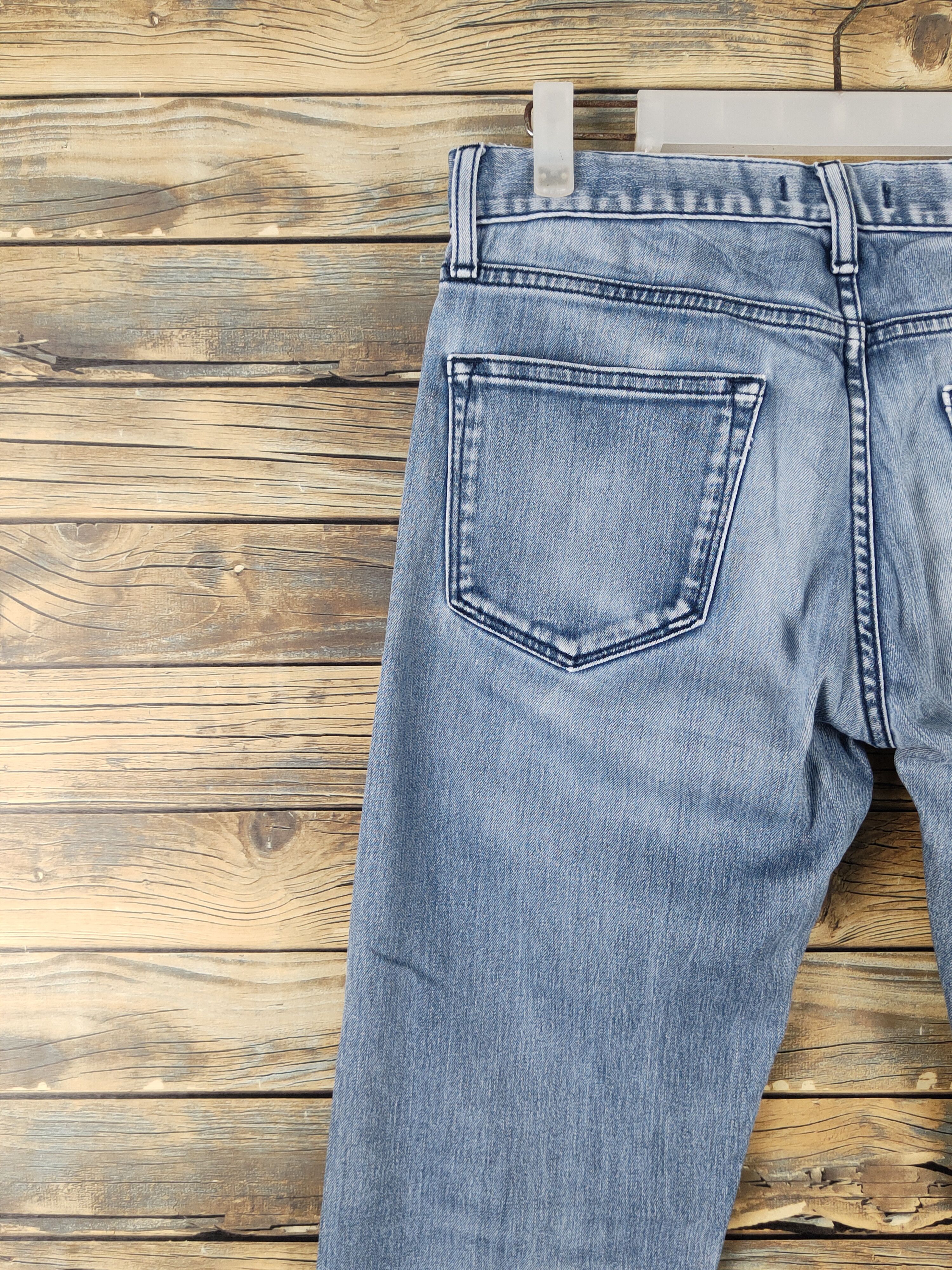 Japanese Brand Uniqlo japan Blue faded Distressed Ripped denim Jeans #W1693 Size US 29 - 8 Thumbnail