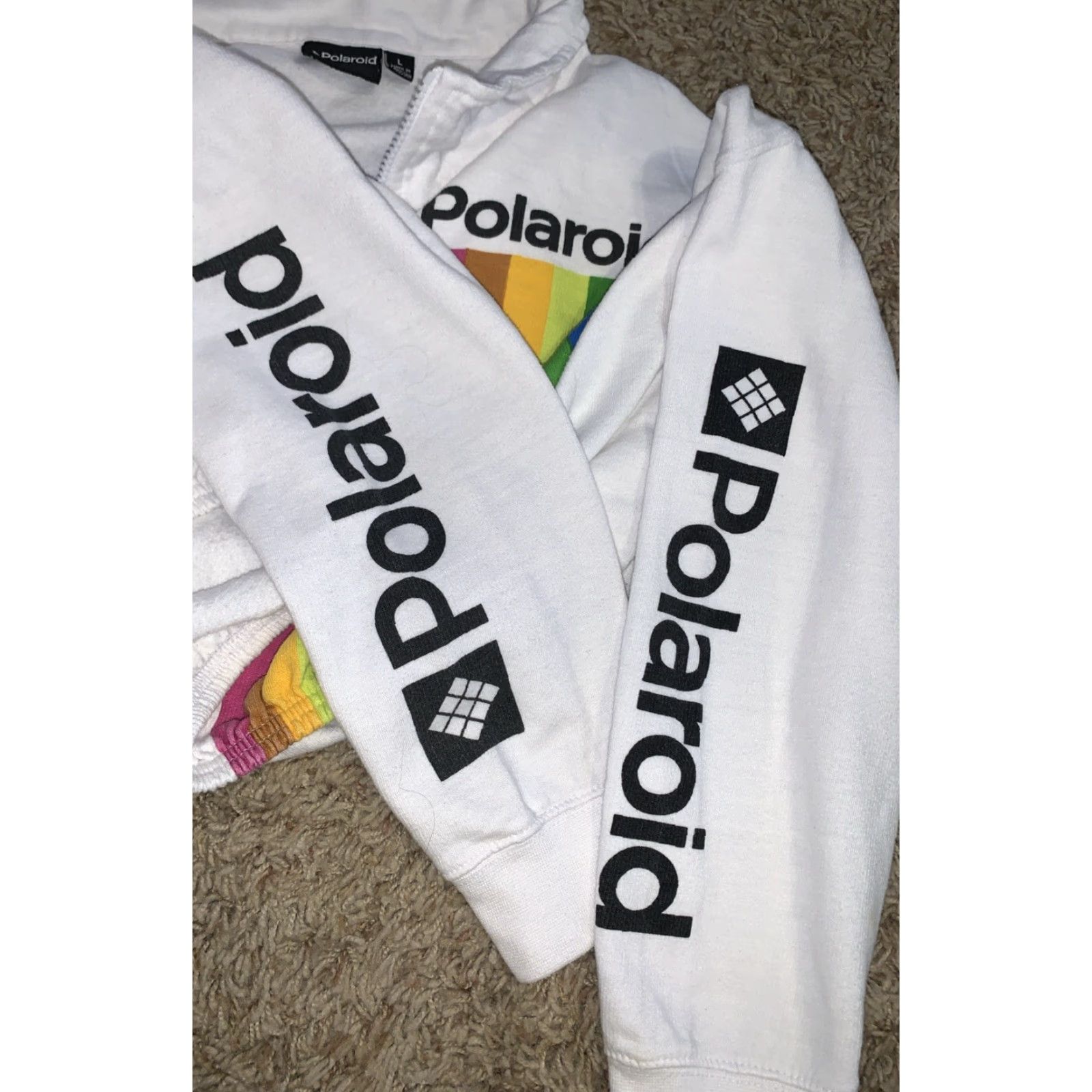 Polaroid VINTAGE Polaroid Sweatshirt Logo Crop 1/4 Zip L/S White Large Women Size L / US 10 / IT 46 - 6 Thumbnail