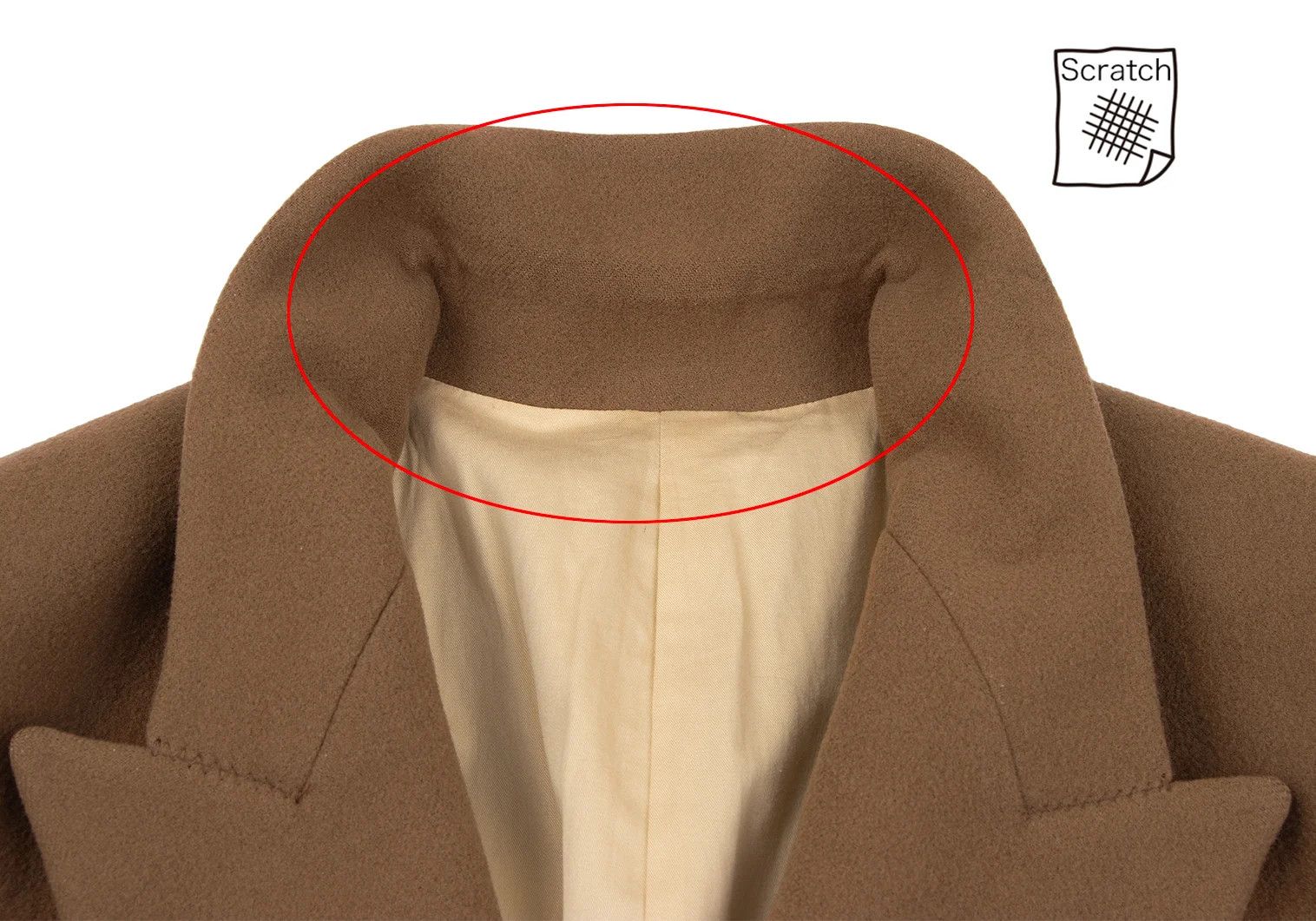 Wool Melton Peak Lapel P Coat in Camel Size 50