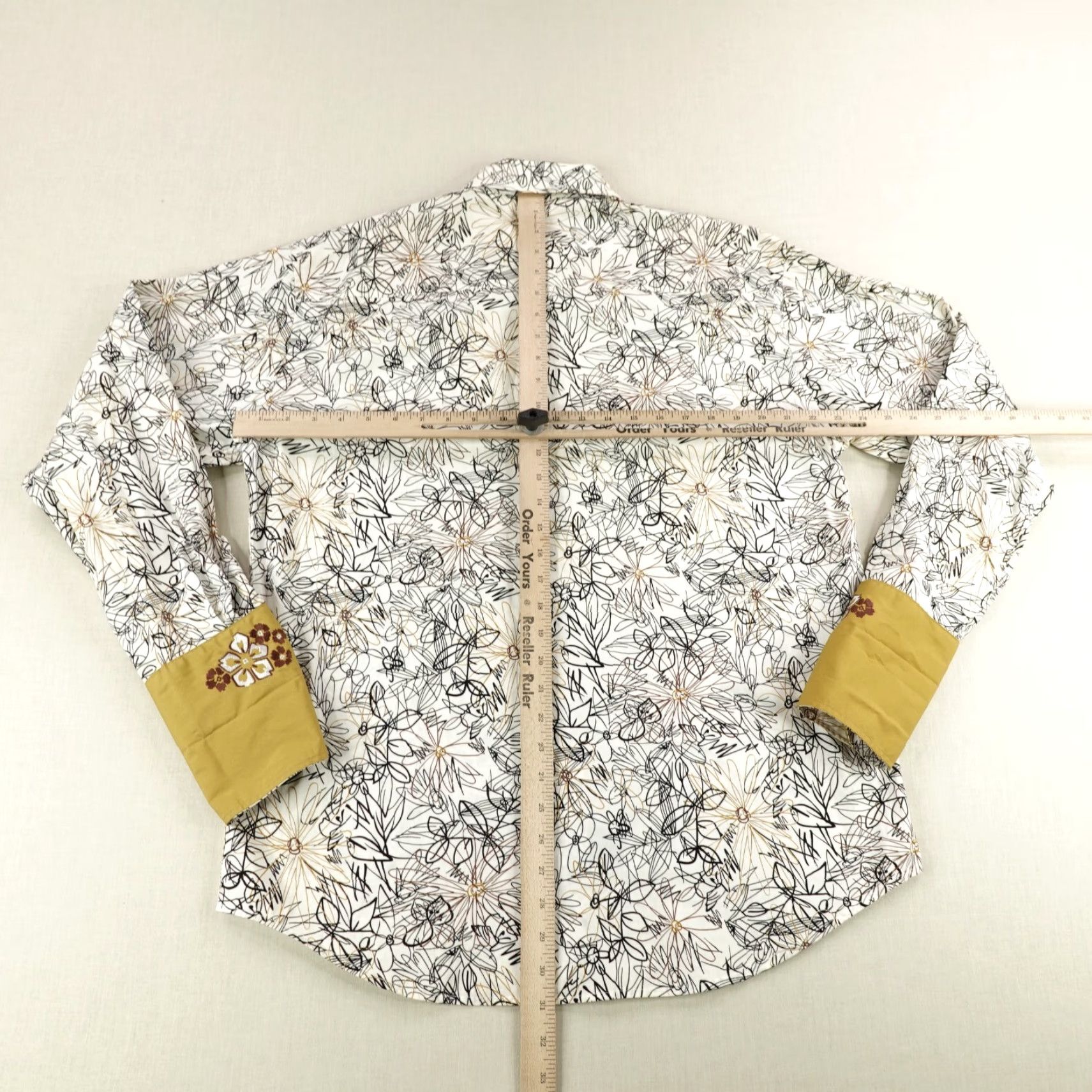 BUGATCHI VINTAGE Bugatchi Uomo Shirt Mens Medium Brown Floral Button-Up Long Sleeve Casual Wedding Size US M / EU 48-50 / 2 - 6 Thumbnail
