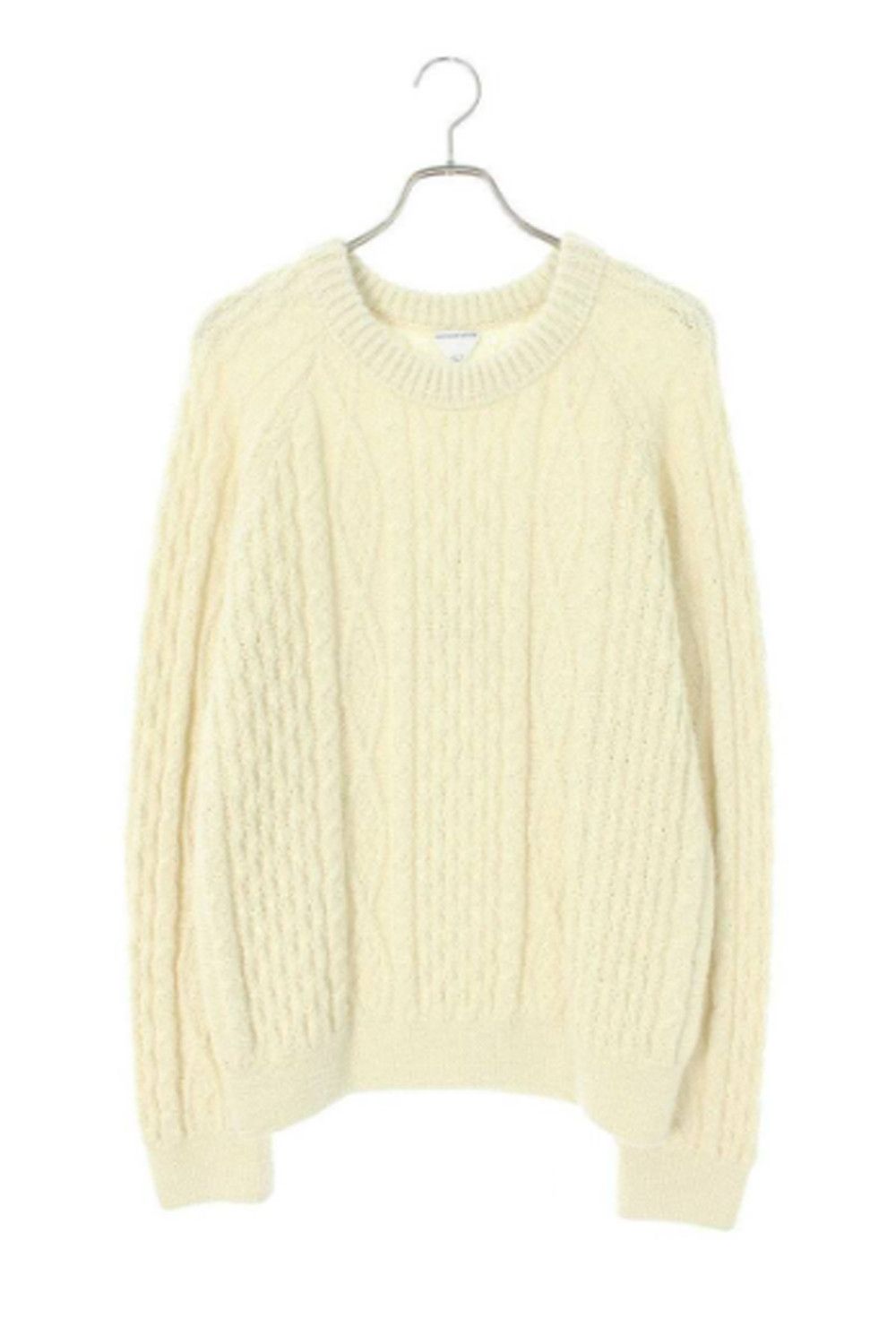 o1loc1c0624 Alpaca Aran Jumper in Beige