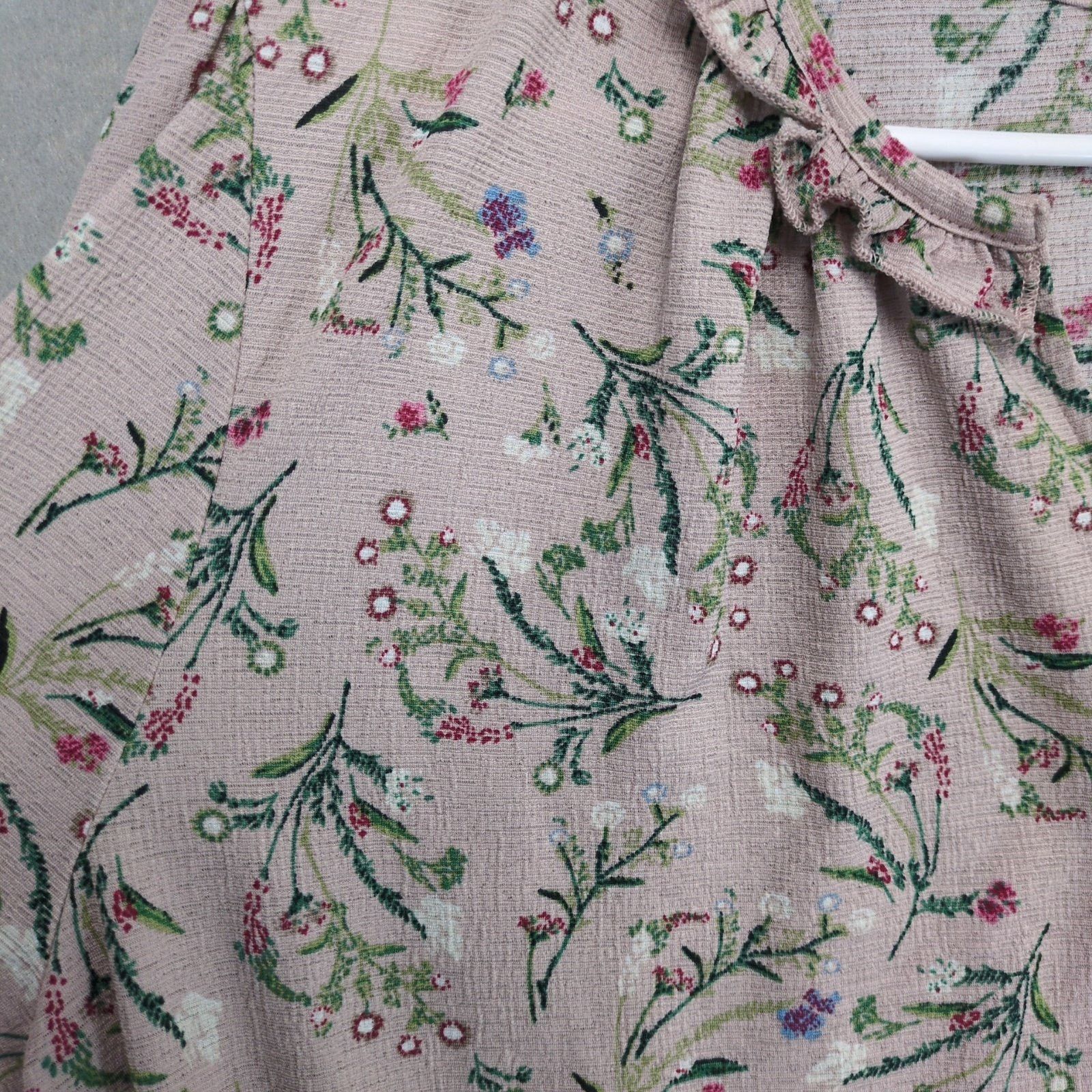 Other Melloday Women's XL Pink Floral Puff Sleeve Blouse Size XL / US 12-14 / IT 48-50 - 4 Thumbnail