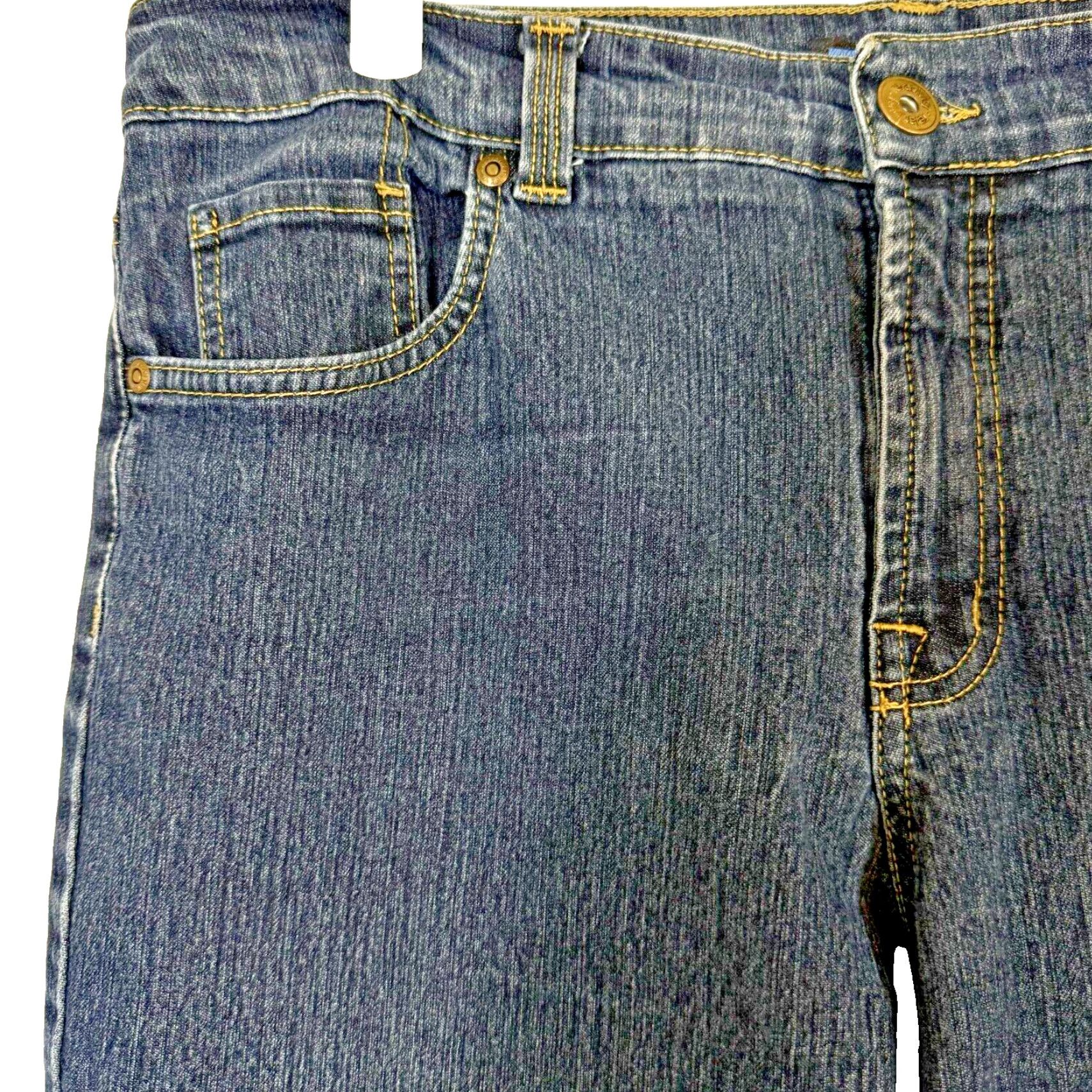 Vintage Relativity Jeans Women's 35 X 28 Blue Denim Stretch Straight Leg High Rise Pockets Slim Comfortable Jeans Size 24" / US 00 / IT 34 - 4 Thumbnail
