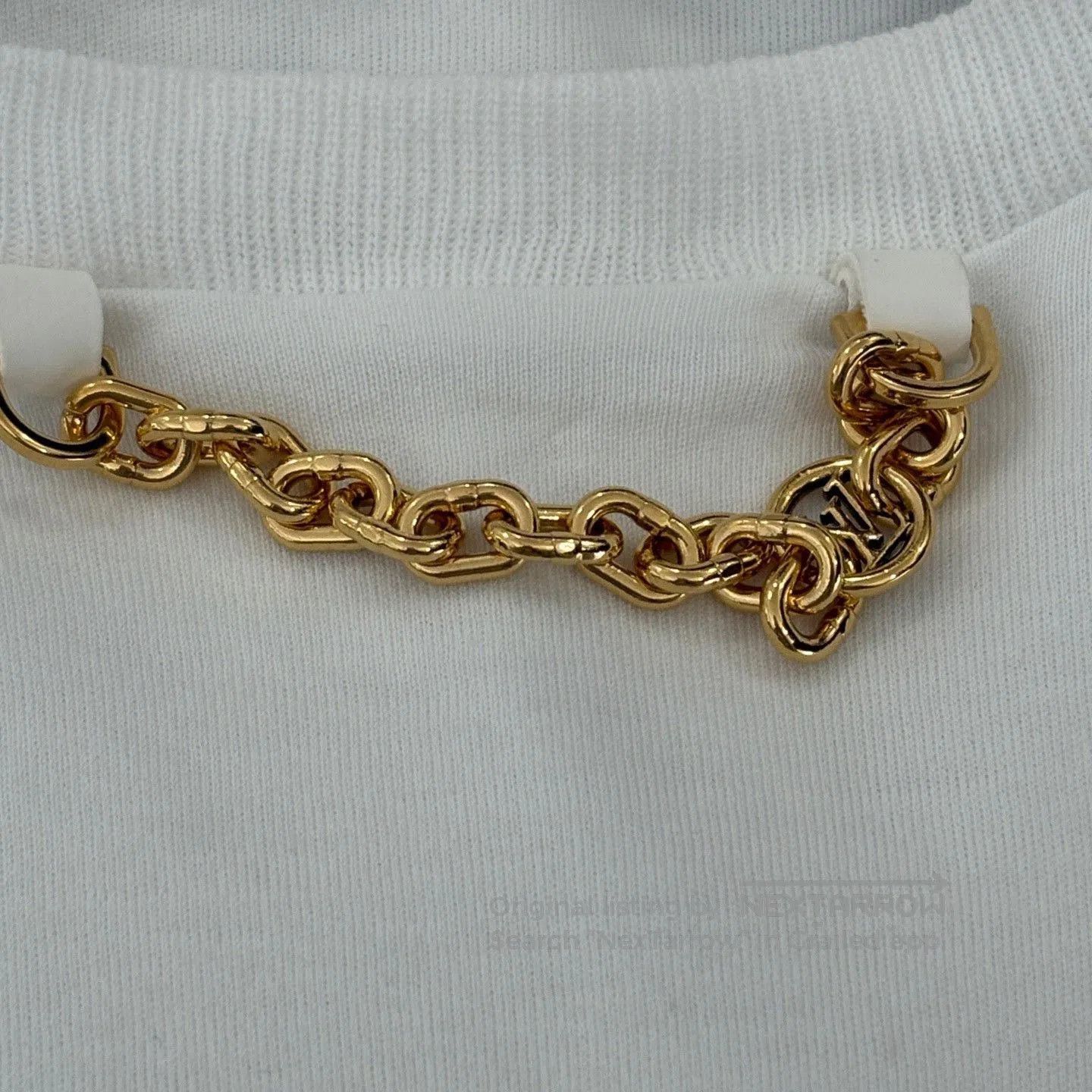 Louis Vuitton Louis Vuitton White Chain Logo T. Size S / US 4 / IT 40 - 7 Thumbnail