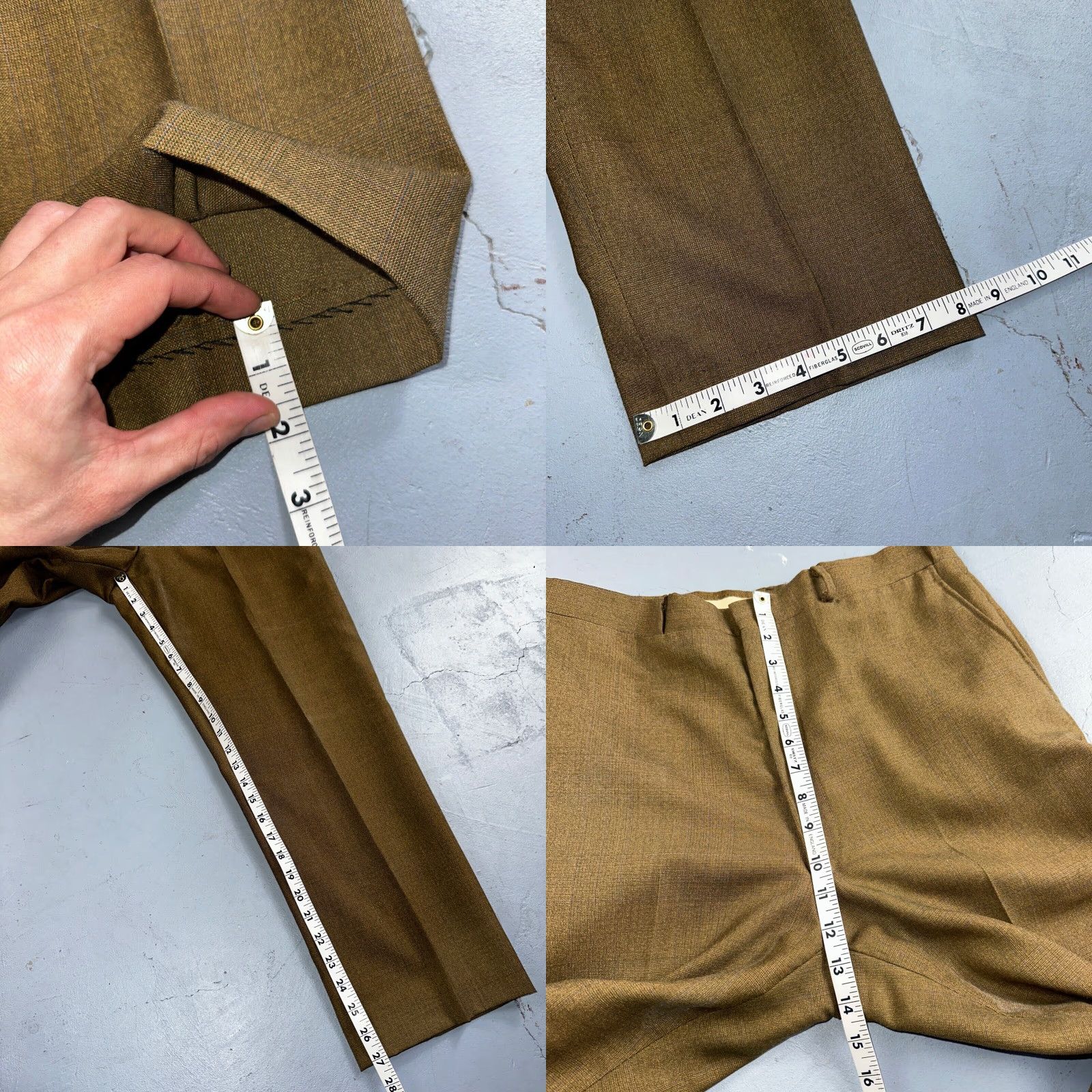 Vintage VINTAGE Lenox Hall 3 PC Suit Jacket Coat Pants Vest Rockabilly 70s 1970s Brown 42 Mens Plaid Mid Century Size 42R - 9 Thumbnail