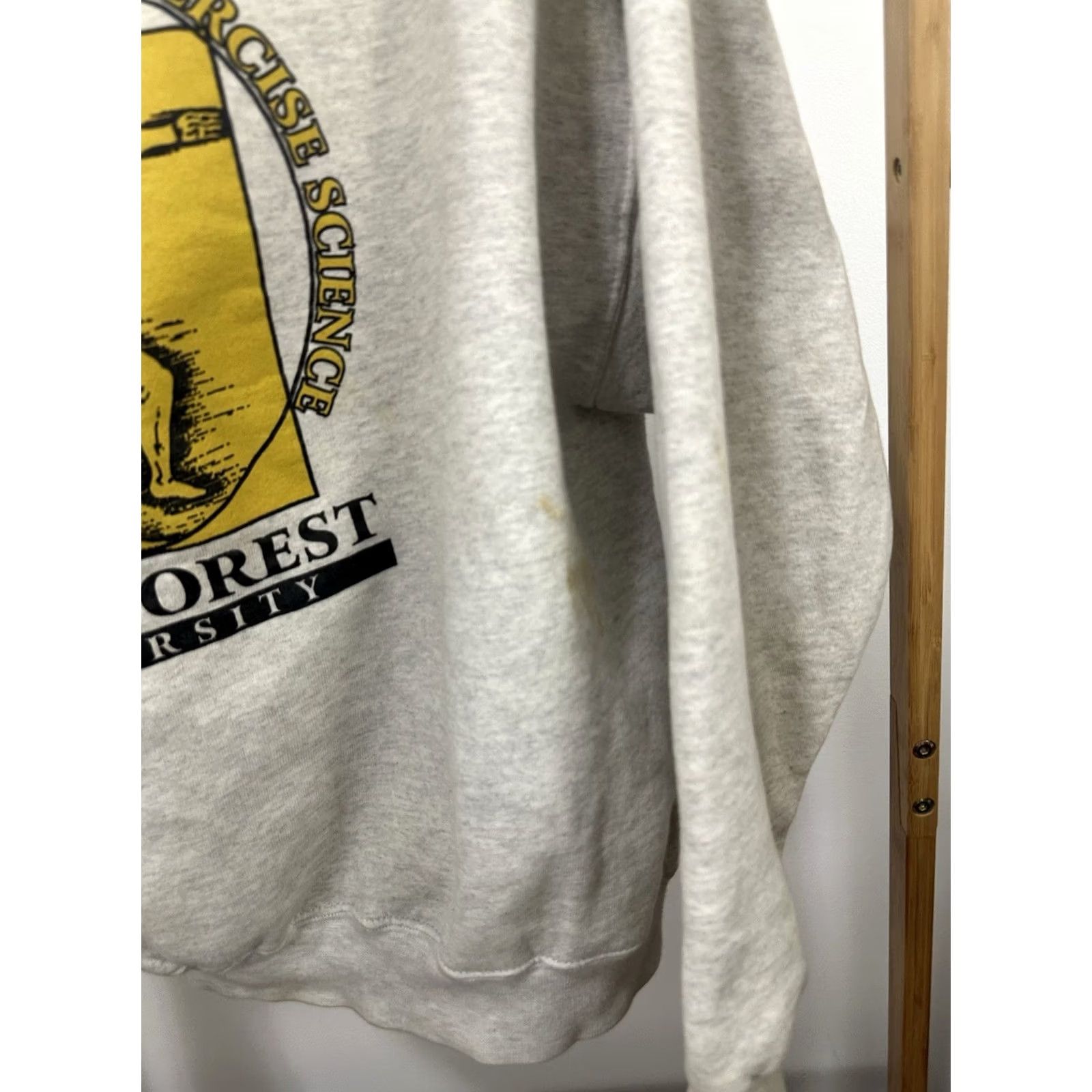 Vintage VTG Wake Forest University Demon Deacons Vitruvian Exercise Science Sweatshirt L Women Heather Gray Pullover gym Workwear Size L / US 10 / IT 46 - 5 Thumbnail