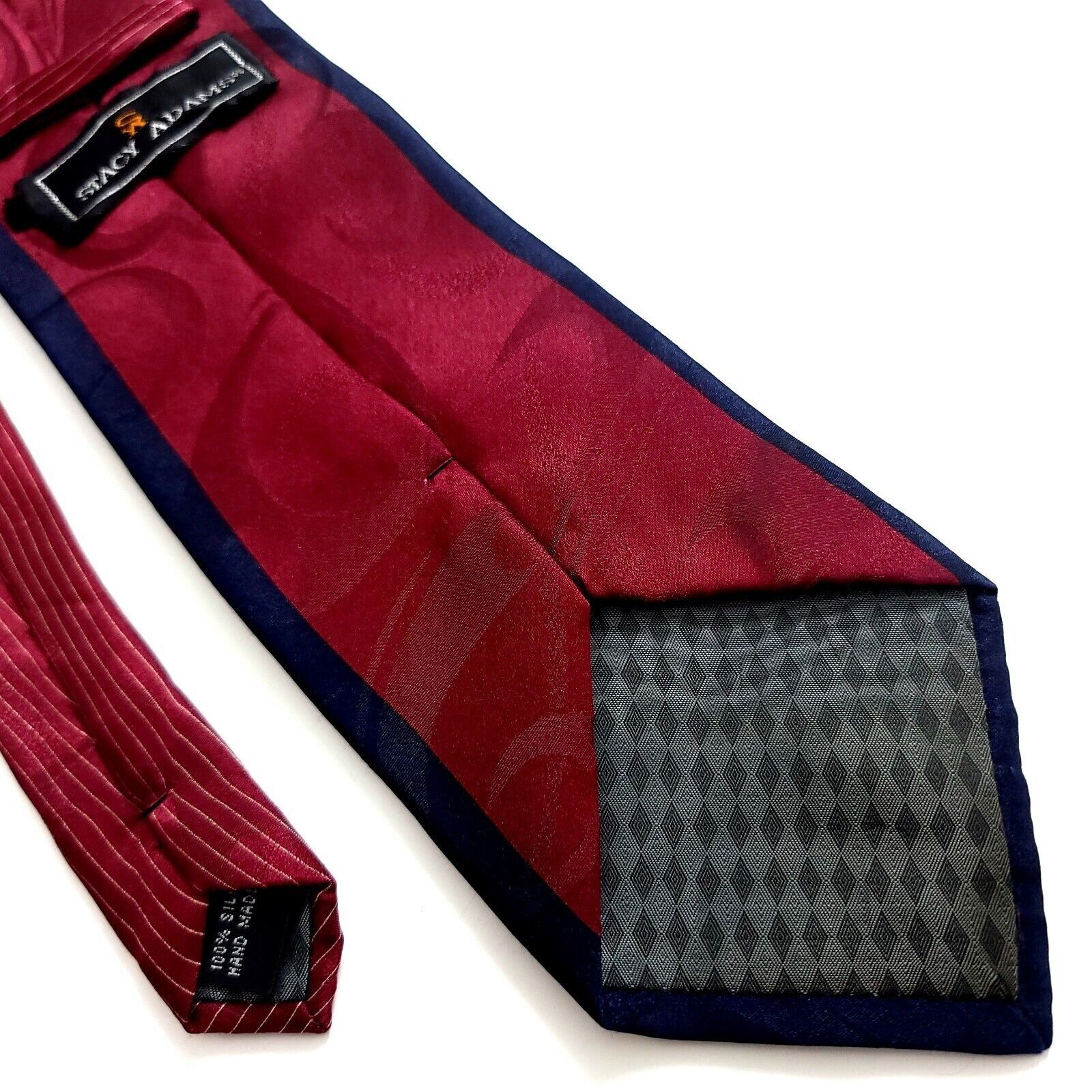 Stacy Adams Stacy Adams Abstract Print Blue Red Wide Silk Tie Size ONE SIZE - 5 Thumbnail