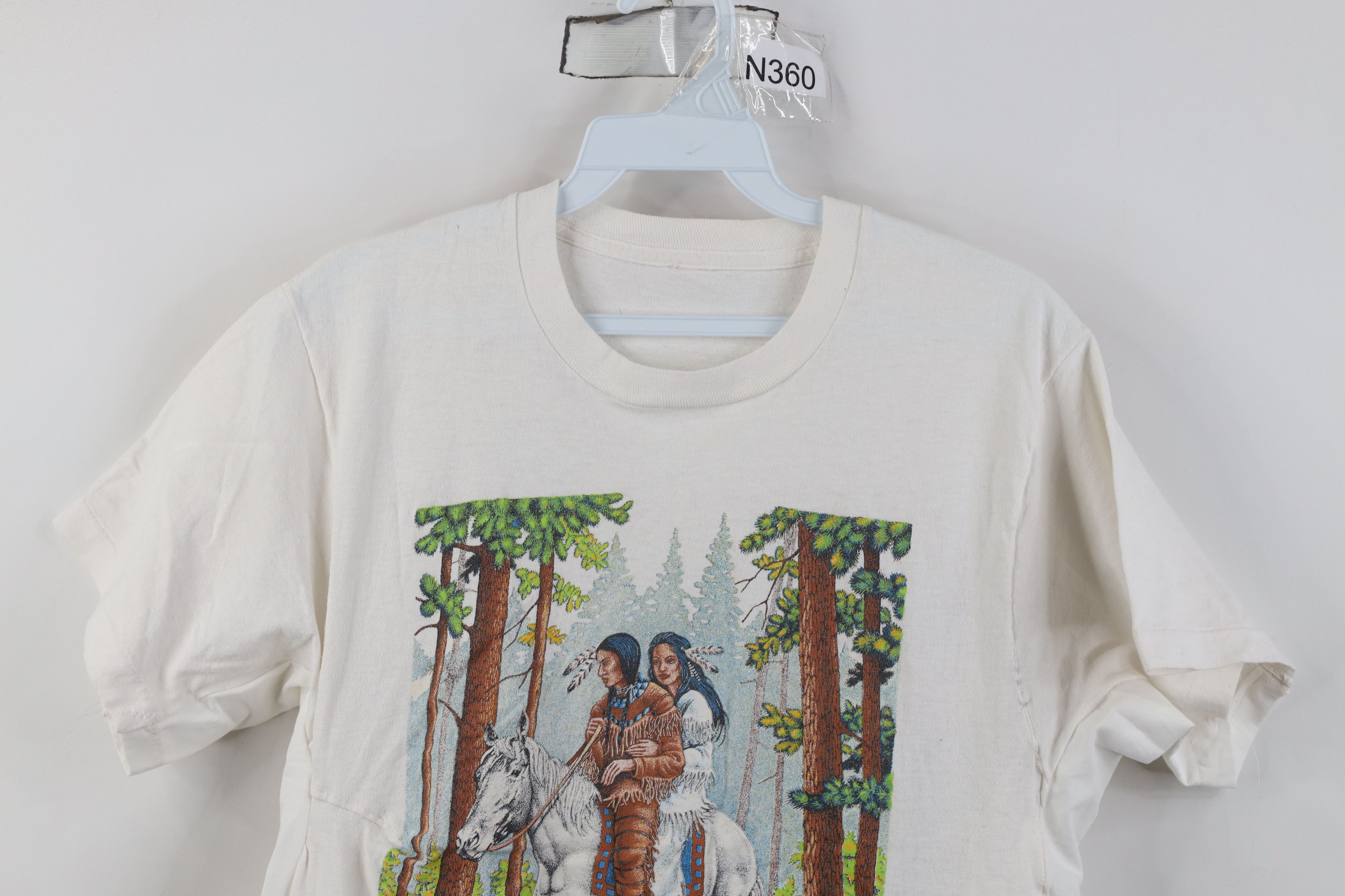 Vintage Vintage 90s Streetwear Native American Indian T-Shirt White Size S / US 4 / IT 40 - 2 Thumbnail