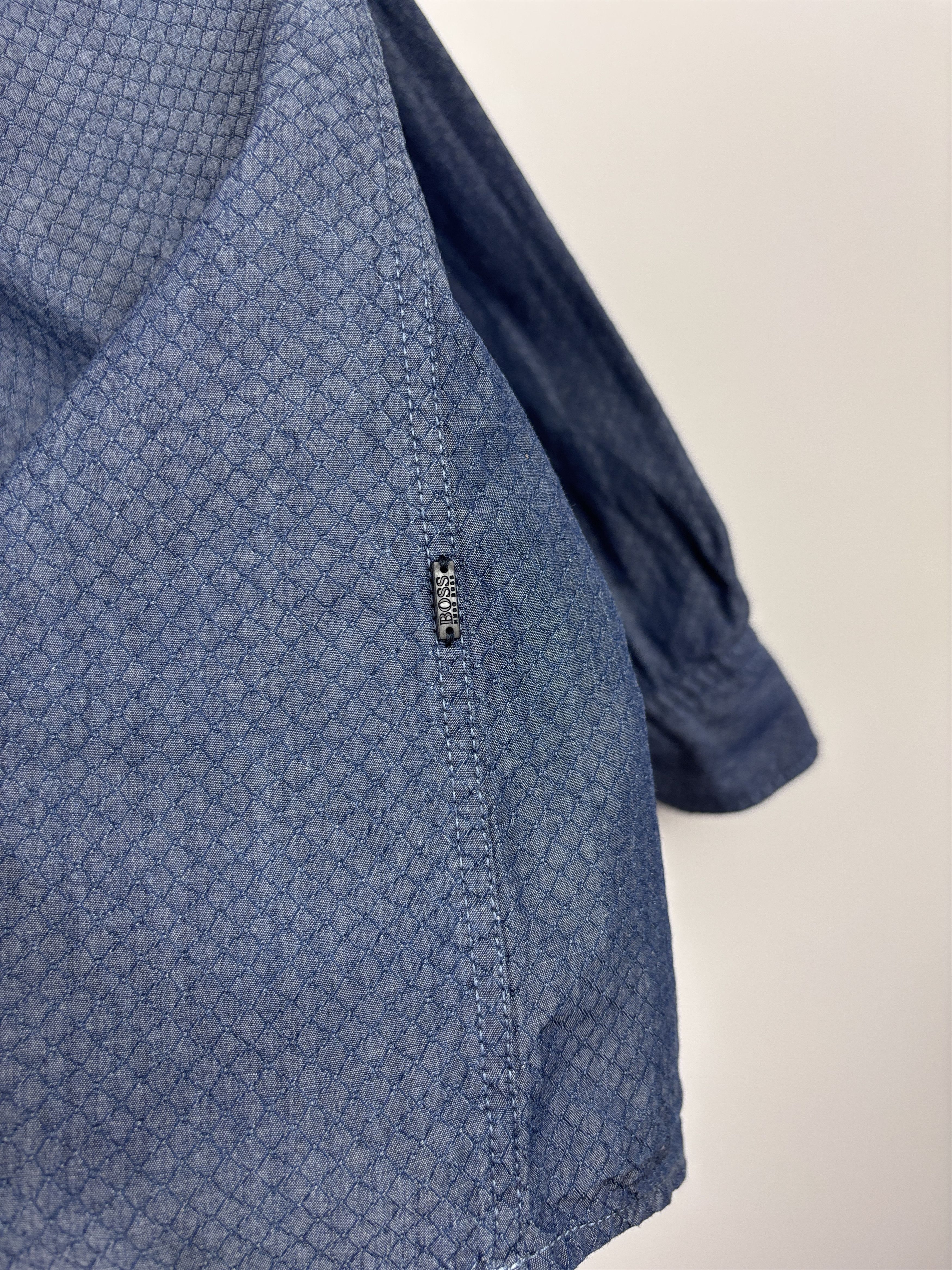 Hugo Boss Hugo Boss Structured Long Sleeve Shirt Slim Fit XXL Size US XXL / EU 58 / 5 - 4 Thumbnail
