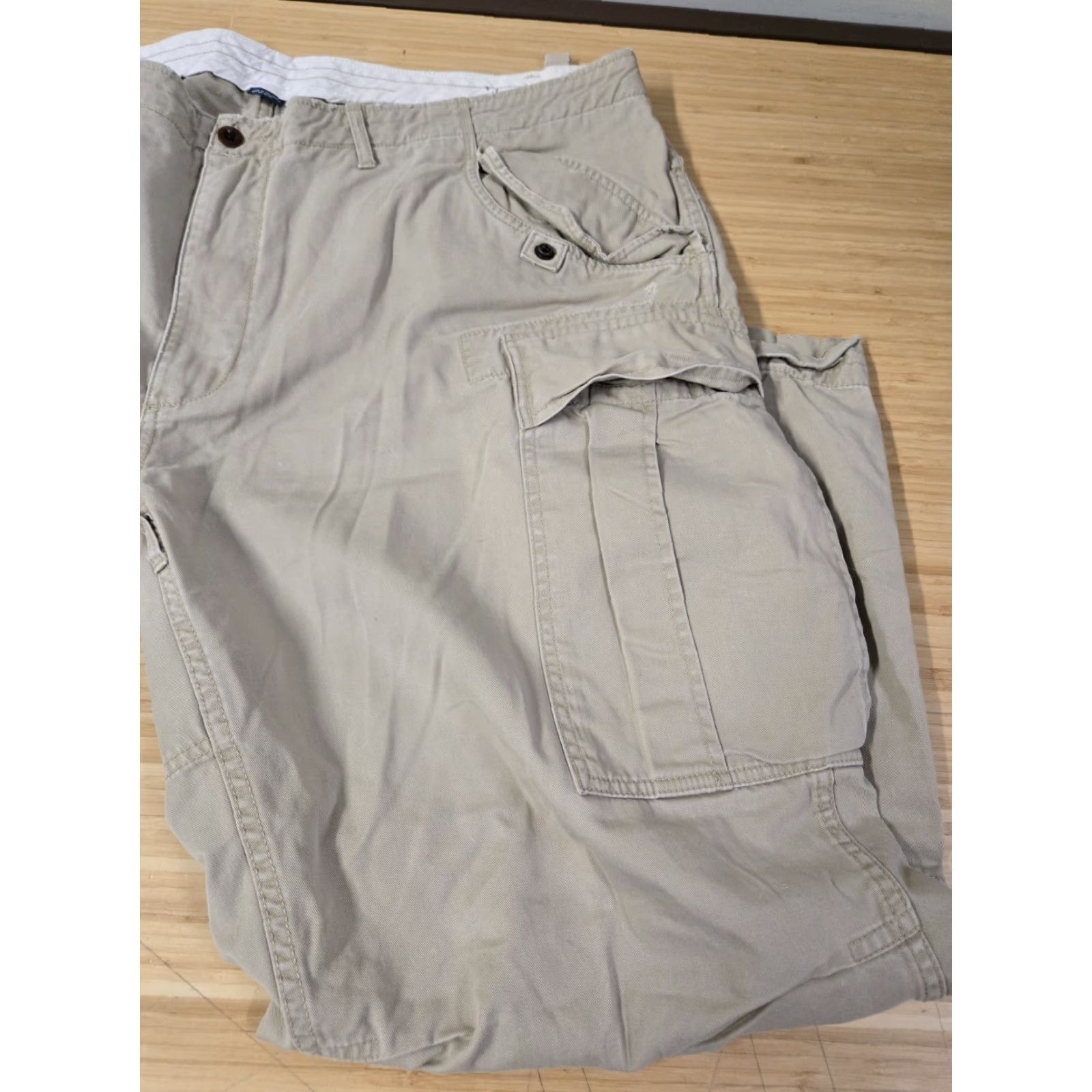 Polo Ralph Lauren VINTAGE Polo Ralph Lauren Cargo Pants Mens 46Bx30 Surplus Utility Military Distressed Cargo Beige 90s Army USA Mens Size US XXL / EU 58 / 5 - 5 Thumbnail