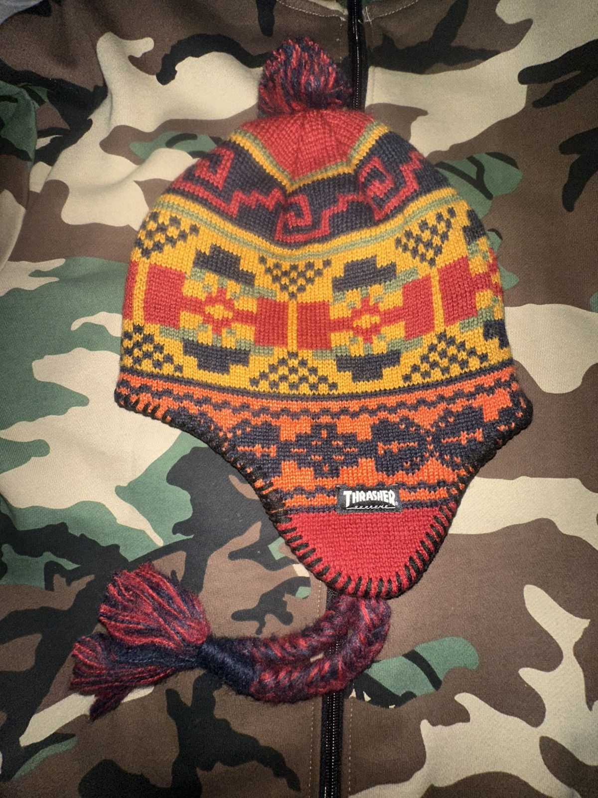 Supreme × Thrasher Supreme thrasher earflap beanie Size ONE SIZE - 2 Thumbnail
