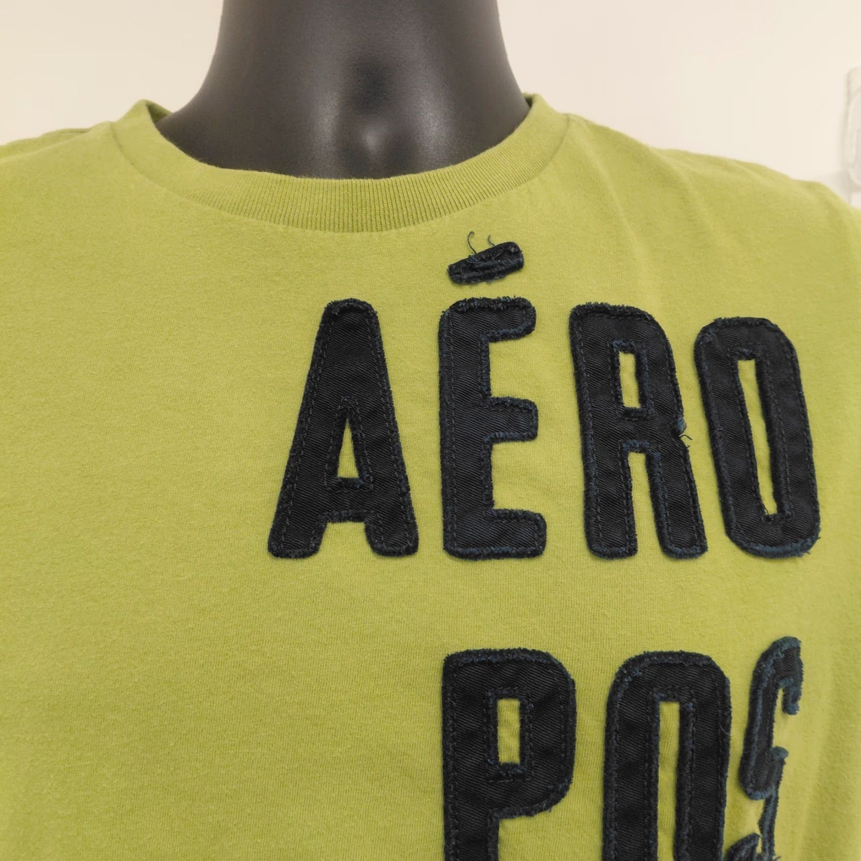 Vintage Aéropostale T-Shirt Men's Size Medium Neon Green Embroidered Logo Graphic Crew Neck Solid Green Short Sleeve Size US M / EU 48-50 / 2 - 4 Thumbnail