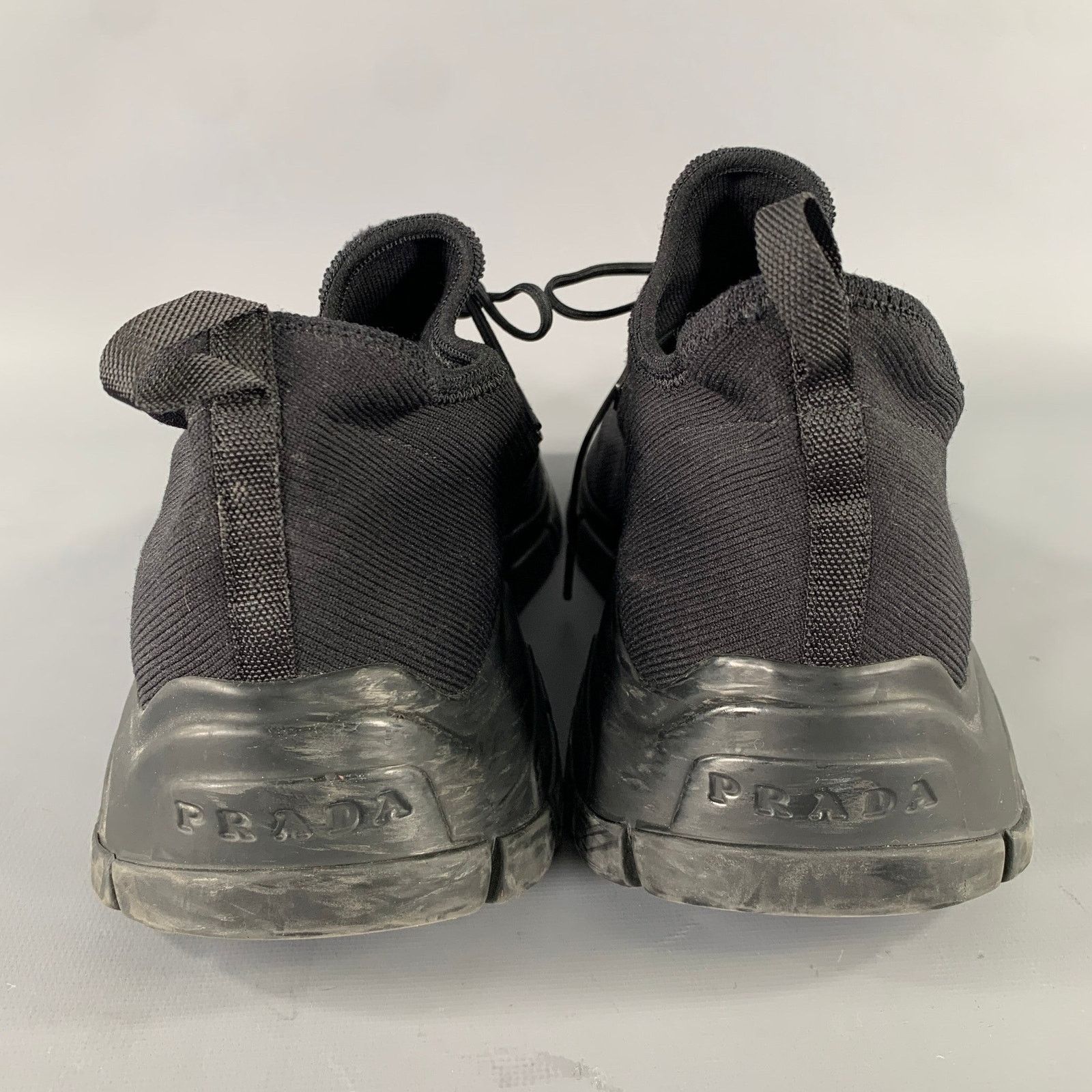 Prada PRADA Size 9 Black Logo Nylon Lace Sneakers Size US 9 / EU 42 - 3 Thumbnail