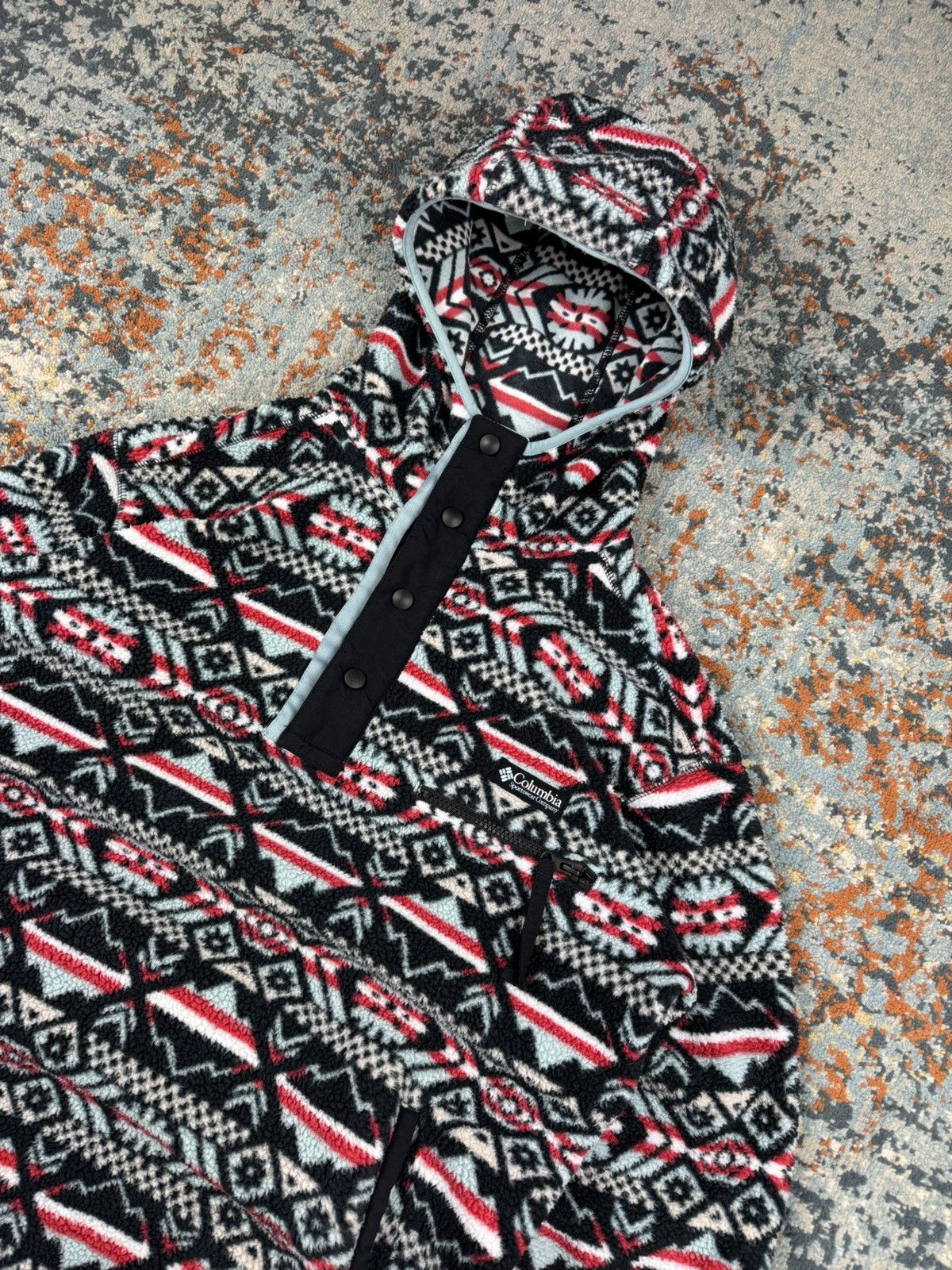 Columbia × Vintage Vintage Y2K Columbia Sherpa hoodie Navaho print gorpcore Size US M / EU 48-50 / 2 - 4 Thumbnail